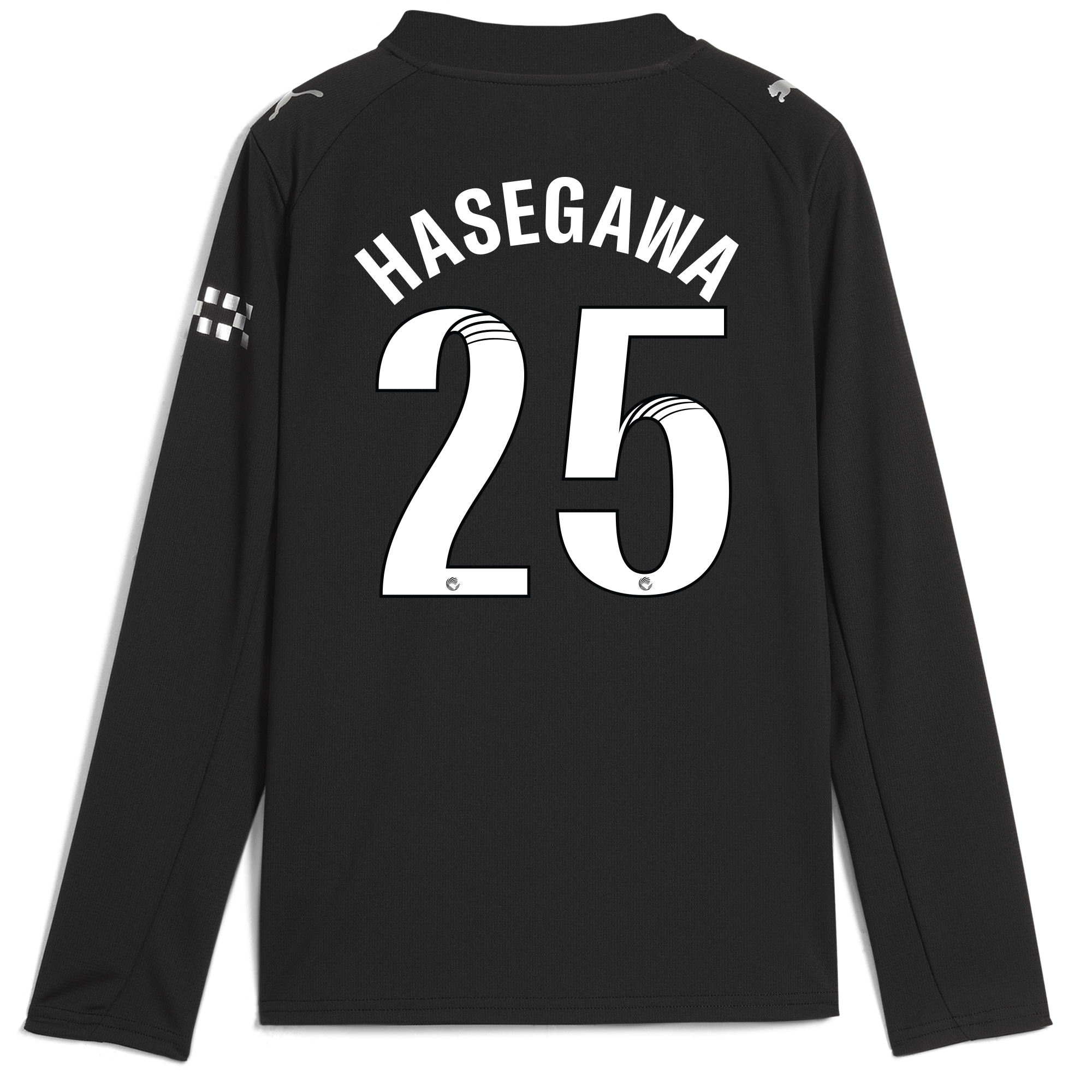 kids manchester city away jersey 202526 long sleeve with hasegawa 25 printing Manchester City Shirts | Official Team Gear