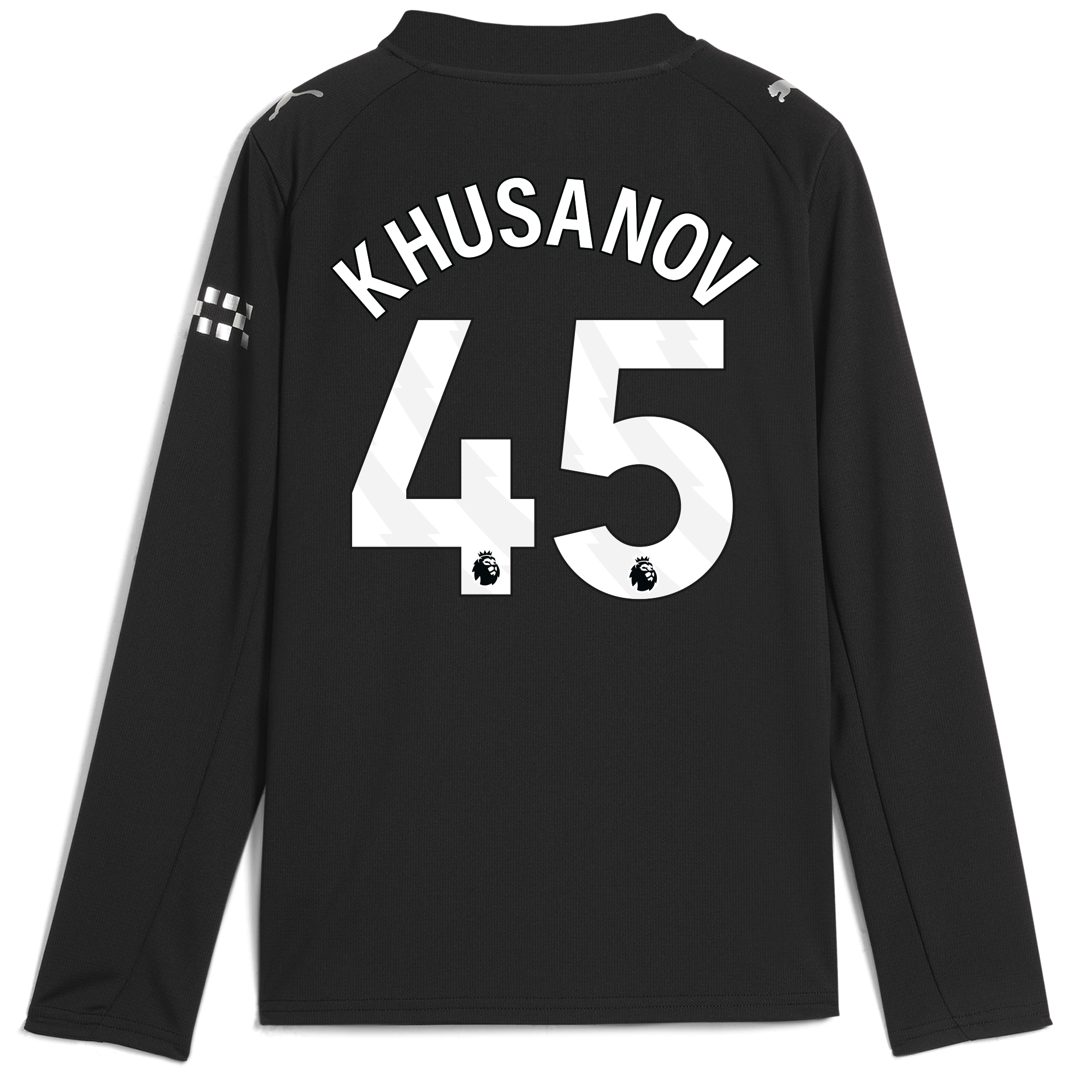 kids manchester city away jersey 202526 long sleeve with khusanov 45 printing Manchester City Shirts | Official Team Gear