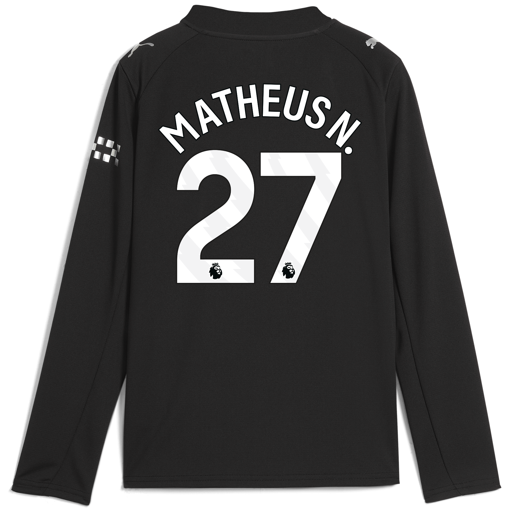 kids manchester city away jersey 202526 long sleeve with matheus n. 27 printing Manchester City Shirts | Official Team Gear