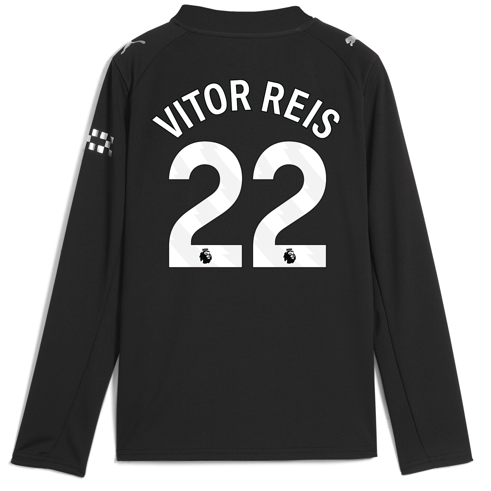 kids manchester city away jersey 202526 long sleeve with vitor reis 22 printing Manchester City Shirts | Official Team Gear