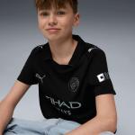 kids manchester city away jersey black 202526 Manchester City Shirts | Official Team Gear