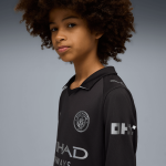 kids manchester city away long sleeve jersey black 202526 Manchester City Shirts | Official Team Gear