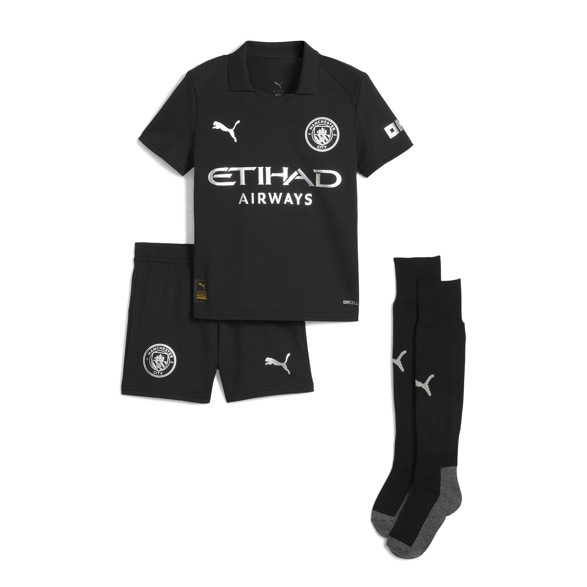 kids manchester city away mini kit black 202526 Manchester City Shirts | Official Team Gear
