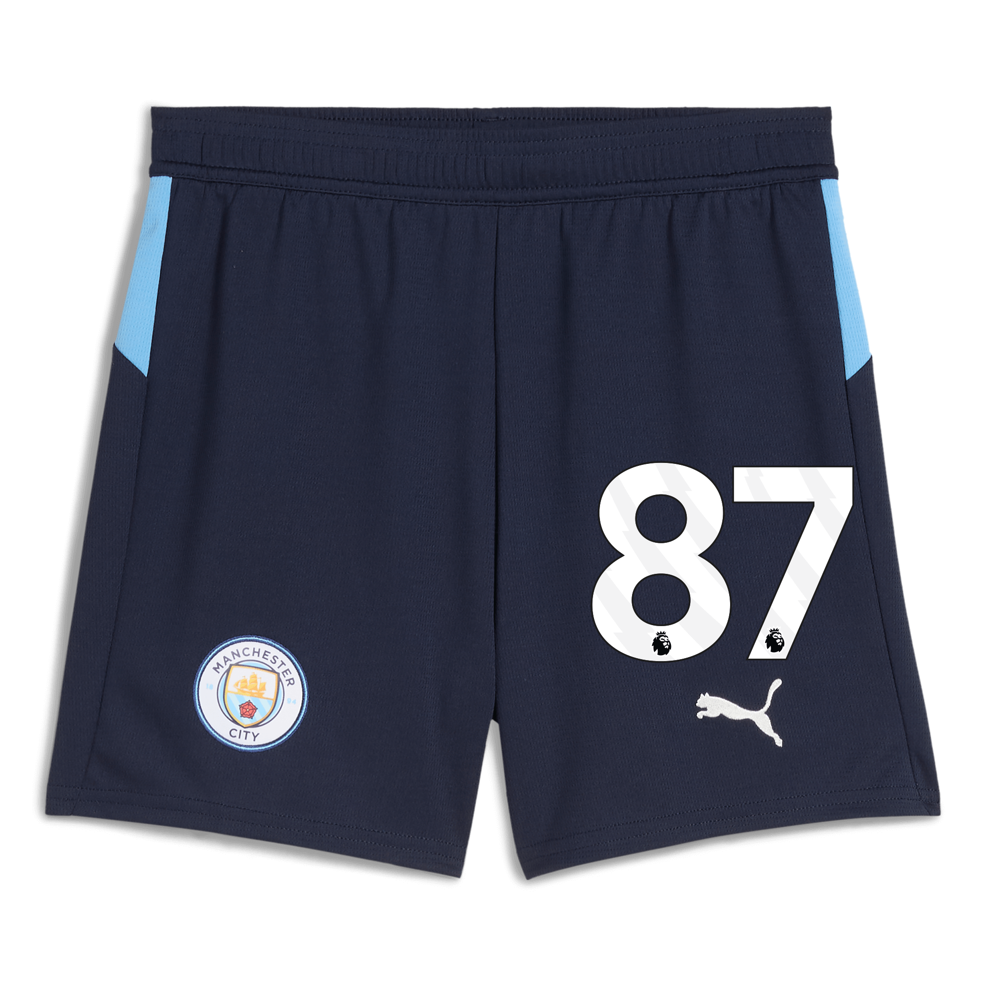 kids manchester city football shorts navy 202526 with 87 Manchester City Shirts | Official Team Gear
