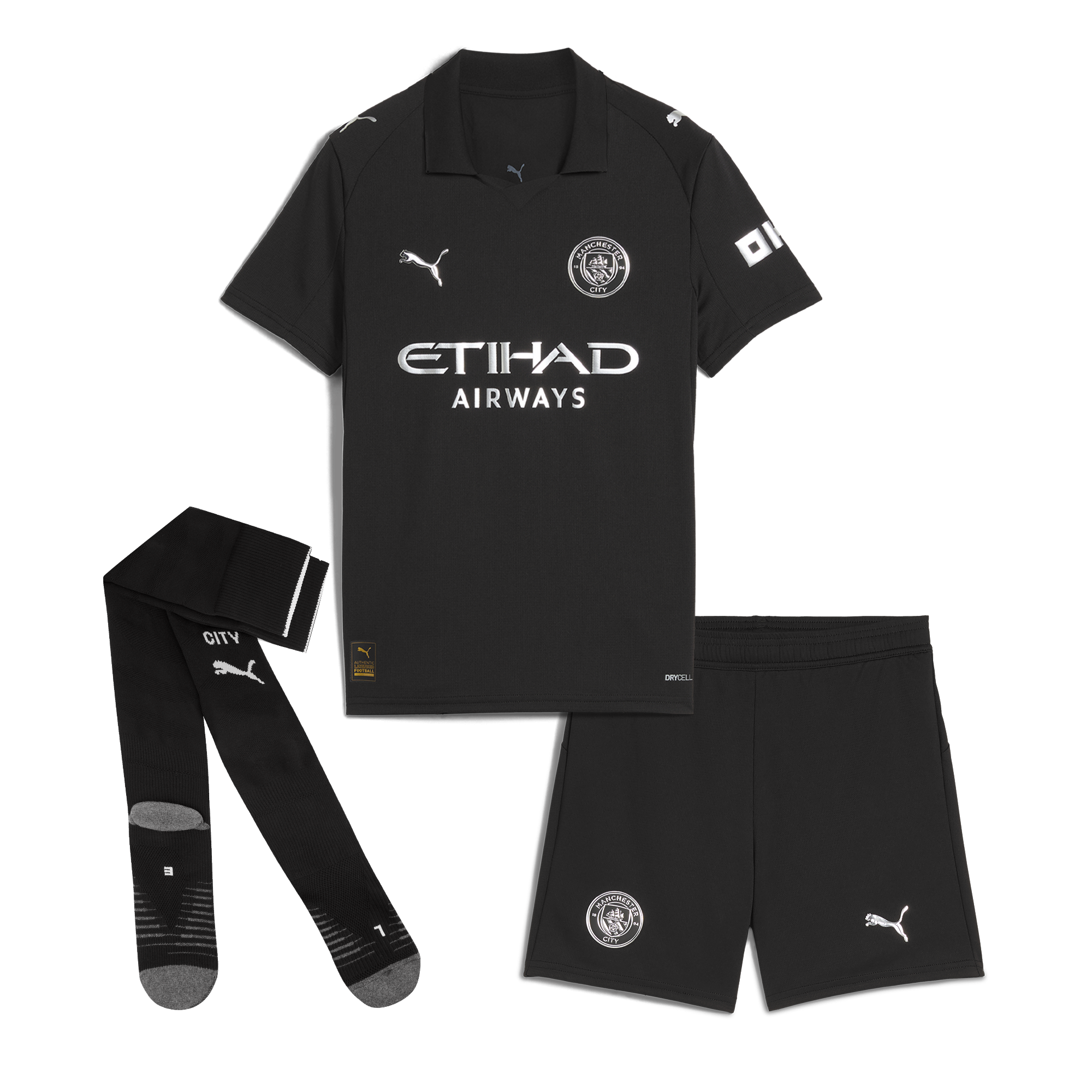 kids manchester city full away kit black 2526 Manchester City Shirts | Official Team Gear