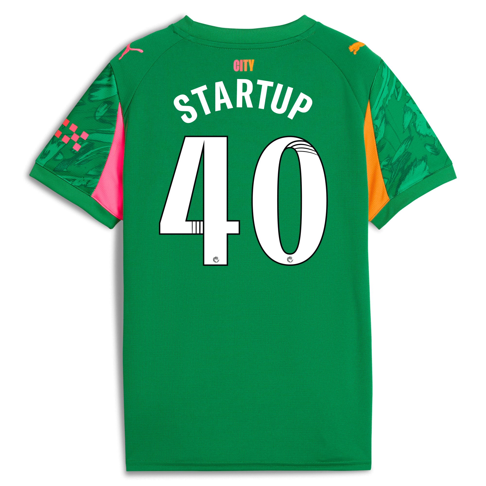 kids manchester city goalkeeper jersey green 202526 with startup 40 printing Manchester City Shirts | Official Team Gear