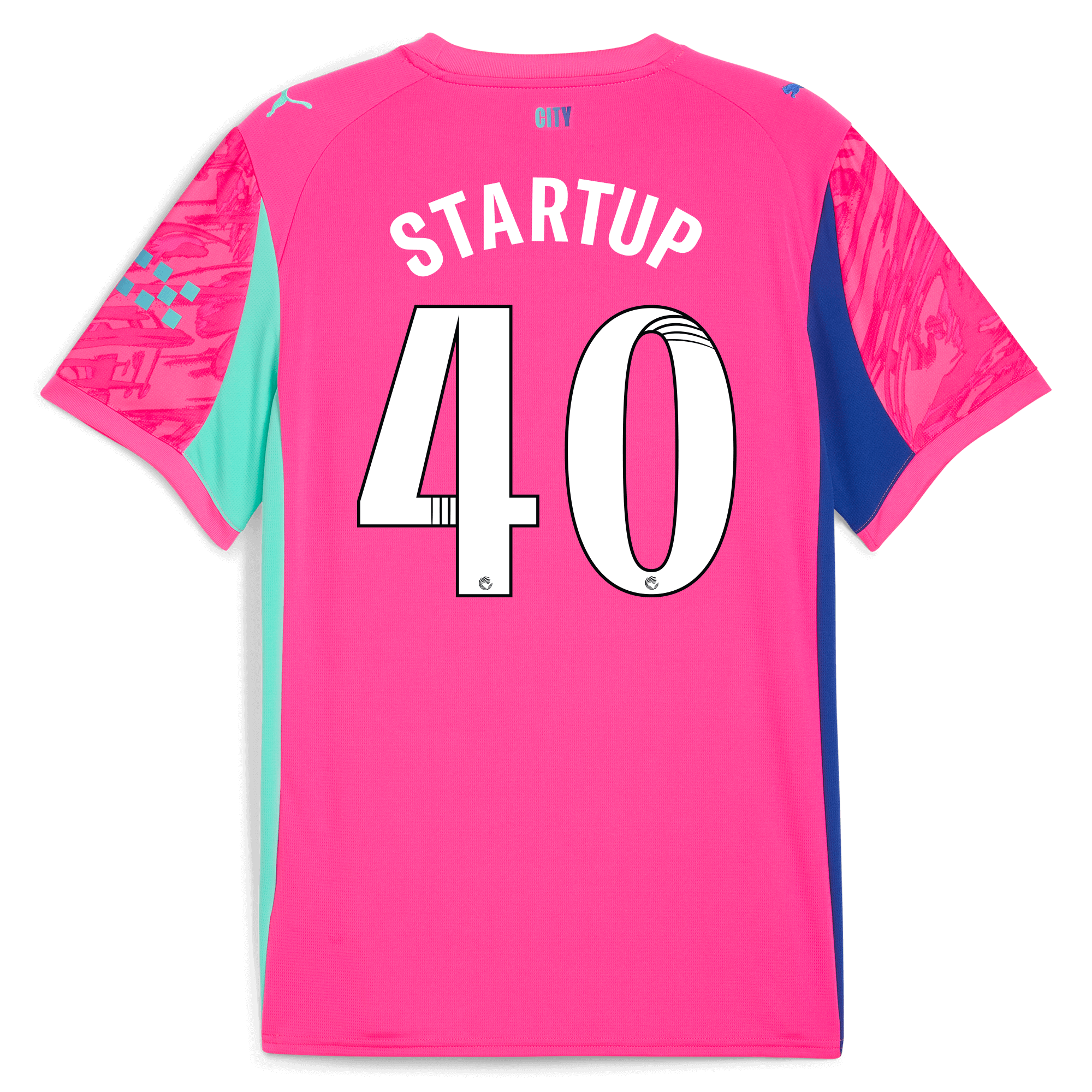 kids manchester city goalkeeper jersey pink 202526 with startup 40 printing Manchester City Shirts | Official Team Gear