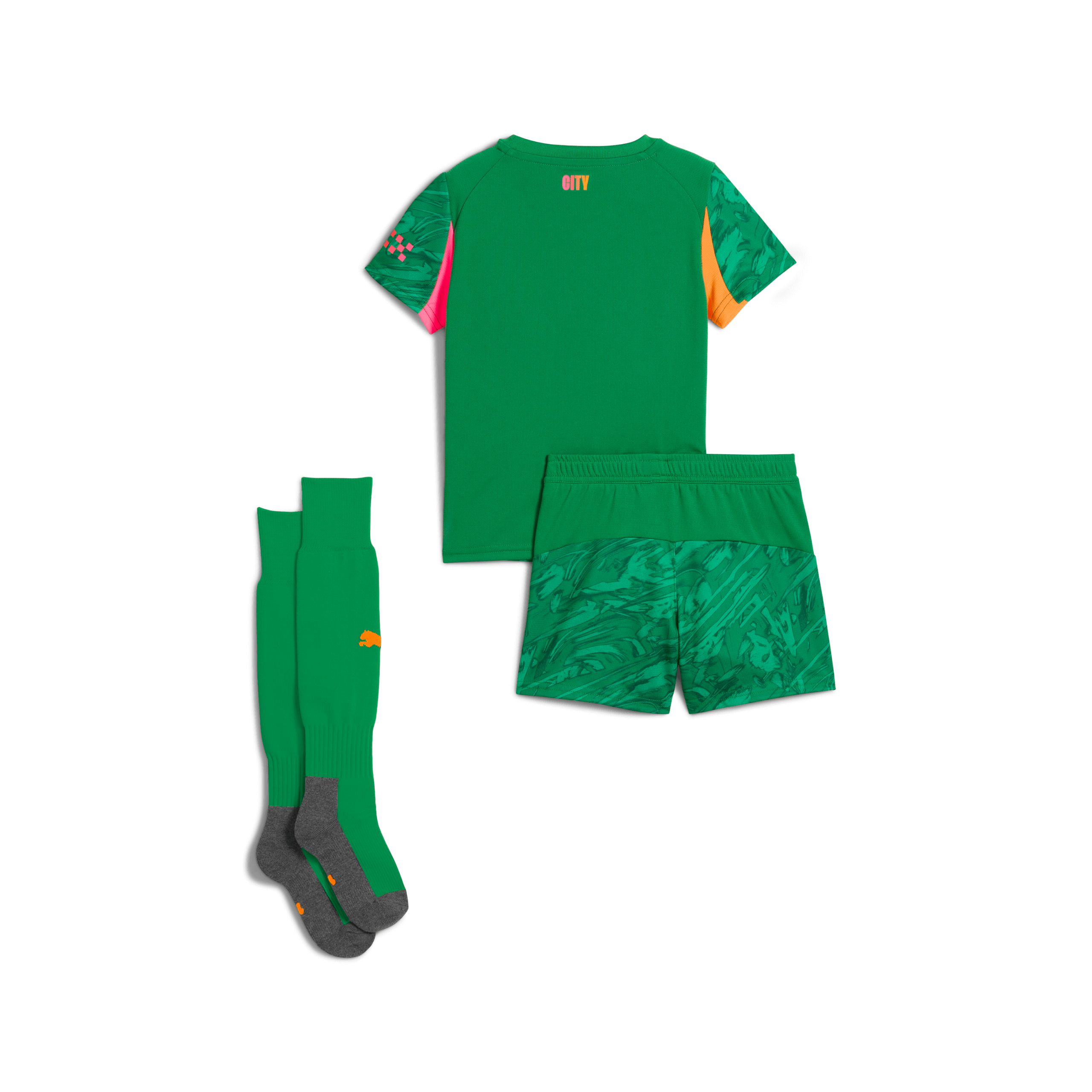 kids manchester city goalkeeper mini kit green 202526 with custom printing Manchester City Shirts | Official Team Gear