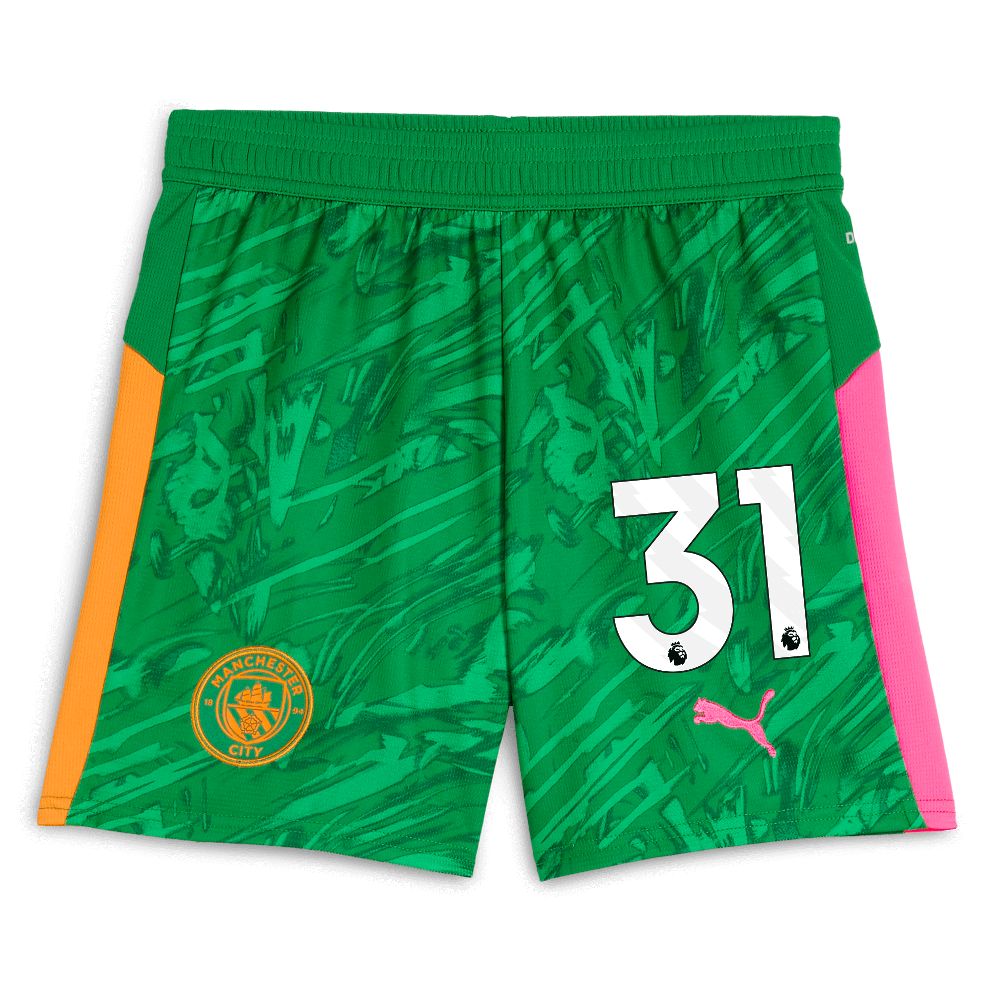 kids manchester city goalkeeper shorts green 202526 with 31 Manchester City Shirts | Official Team Gear