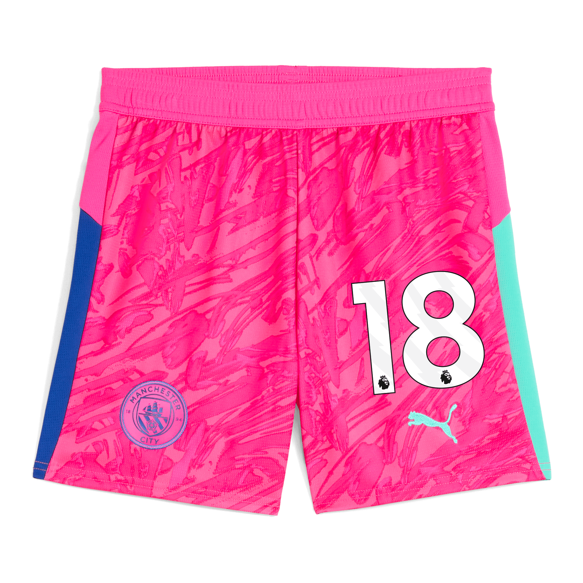 kids manchester city goalkeeper shorts pink 202526 with 18 Manchester City Shirts | Official Team Gear
