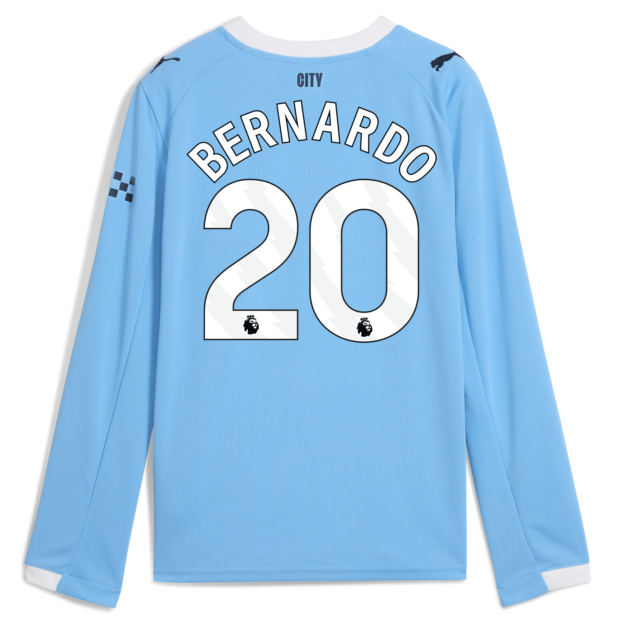 kids manchester city home jersey 202526 long sleeve with bernardo 20 printing Manchester City Shirts | Official Team Gear