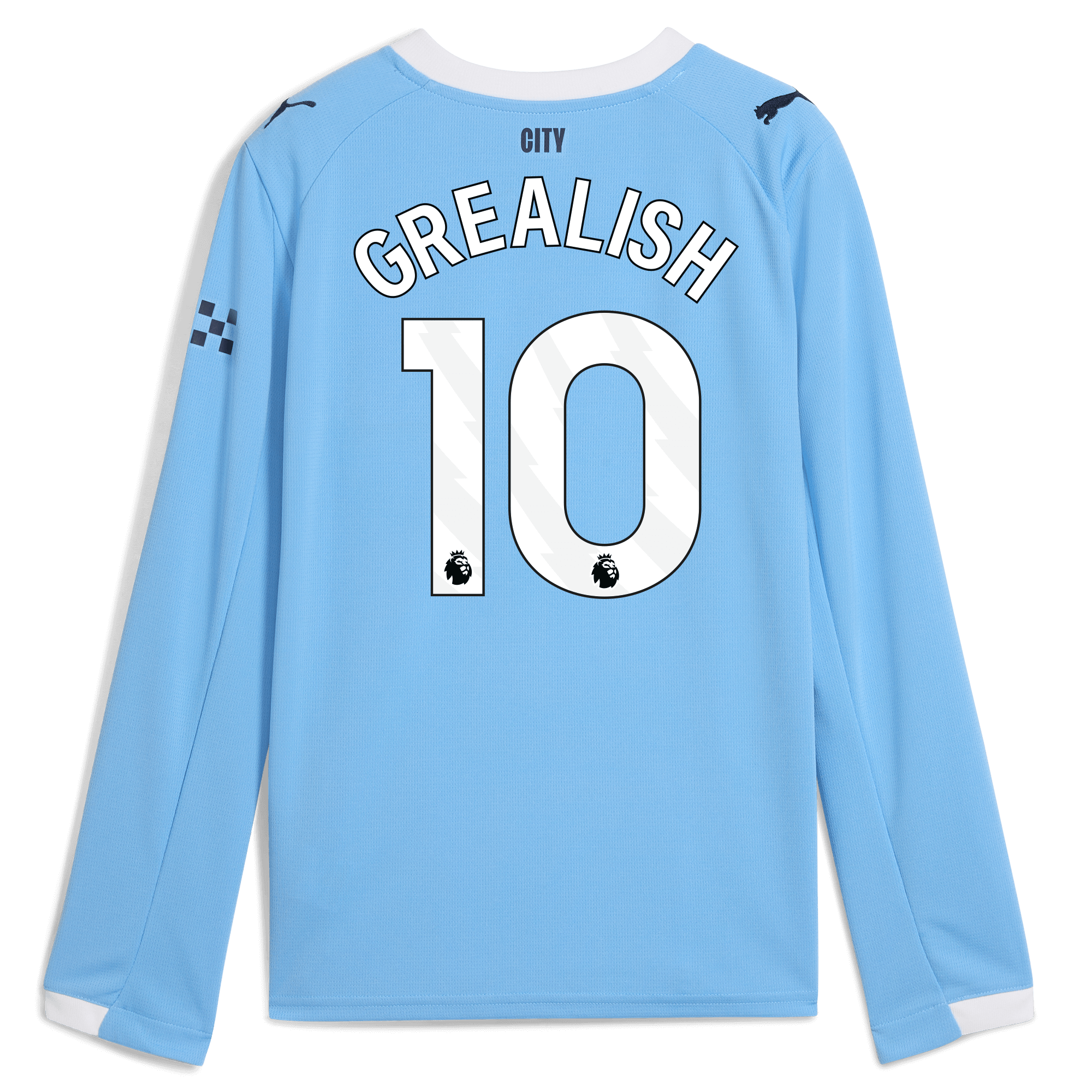 kids manchester city home jersey 202526 long sleeve with grealish 10 printing Manchester City Shirts | Official Team Gear
