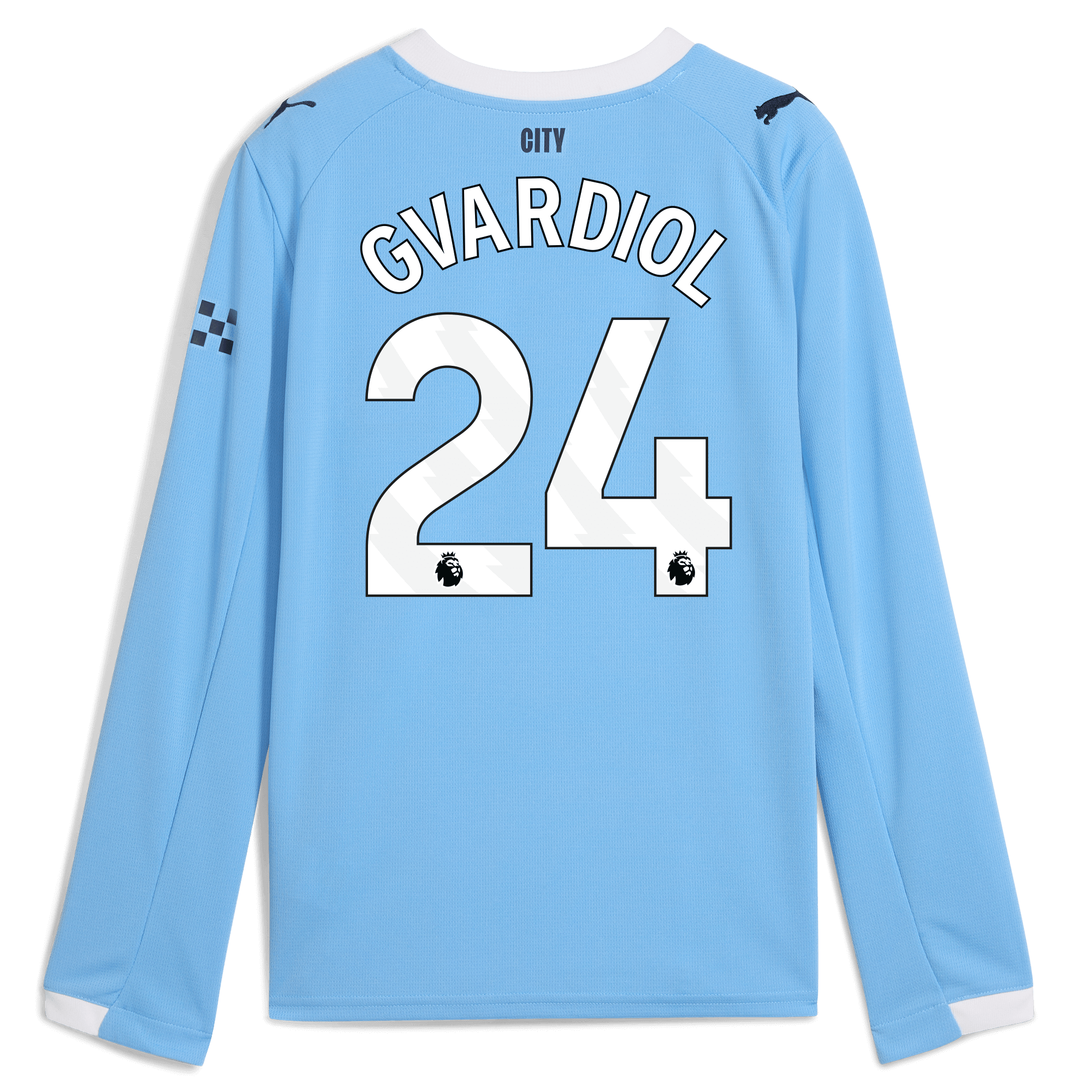kids manchester city home jersey 202526 long sleeve with gvardiol 24 printing Manchester City Shirts | Official Team Gear