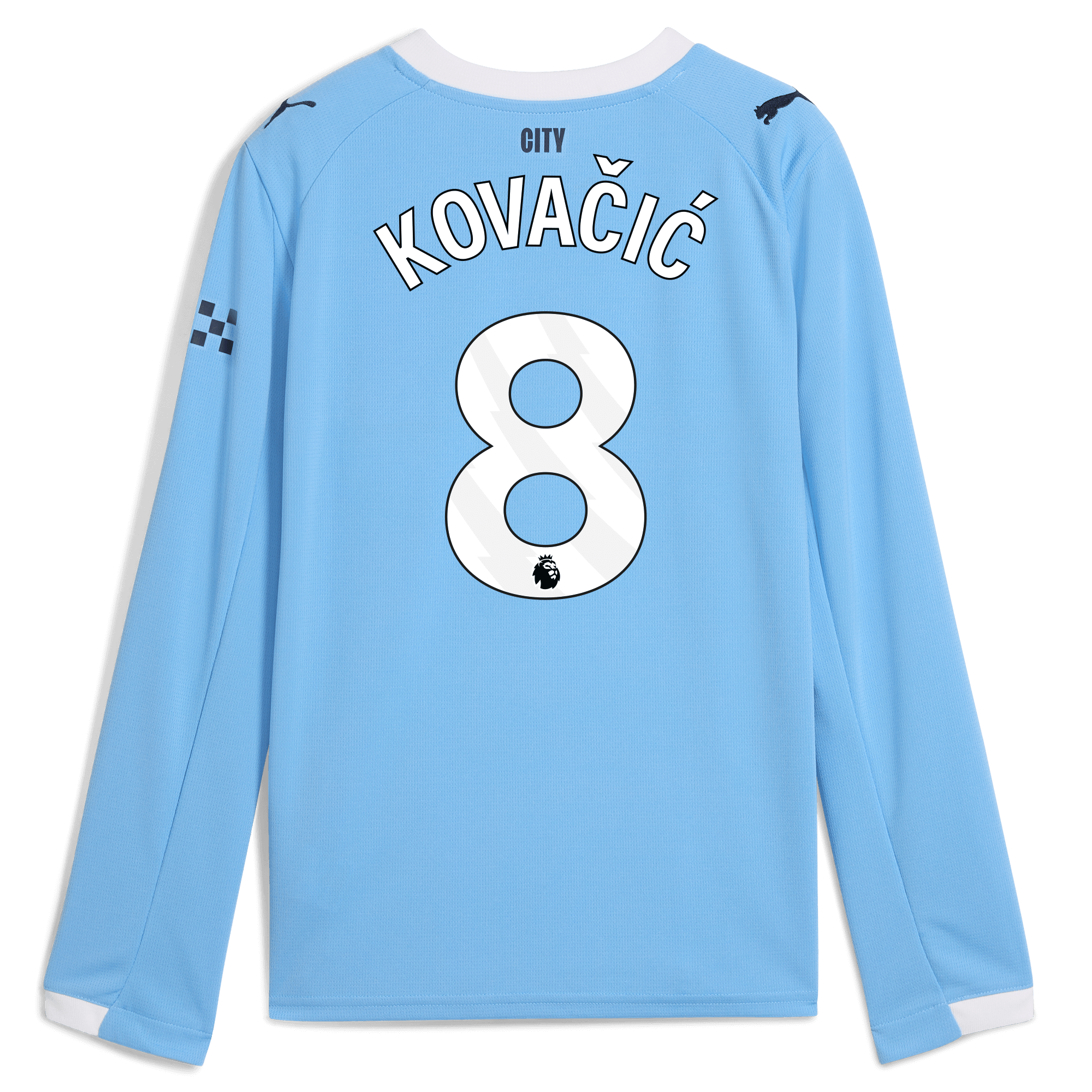 kids manchester city home jersey 202526 long sleeve with kovaČiĆ 8 printing Manchester City Shirts | Official Team Gear