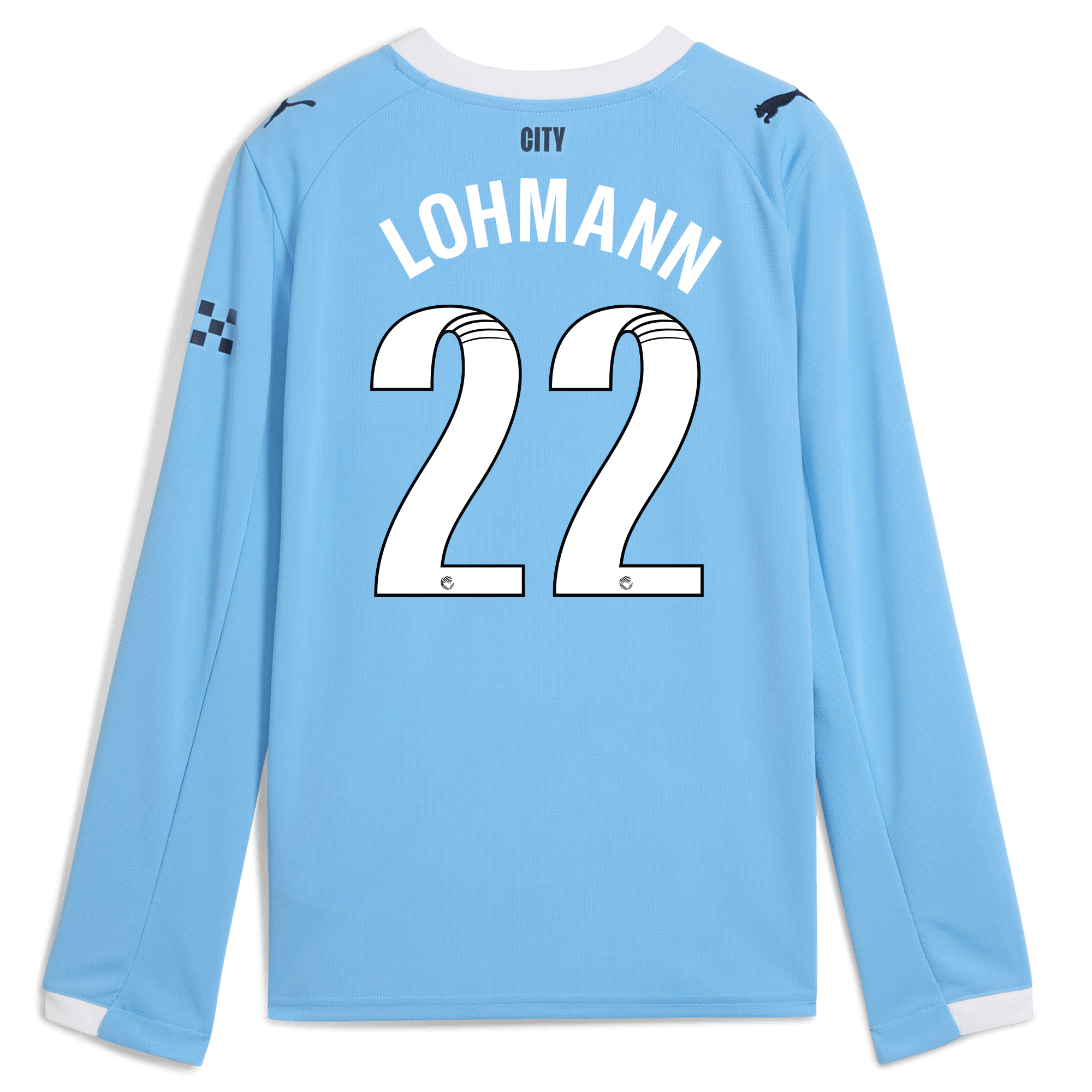 kids manchester city home jersey 202526 long sleeve with lohmann 22 printing Manchester City Shirts | Official Team Gear