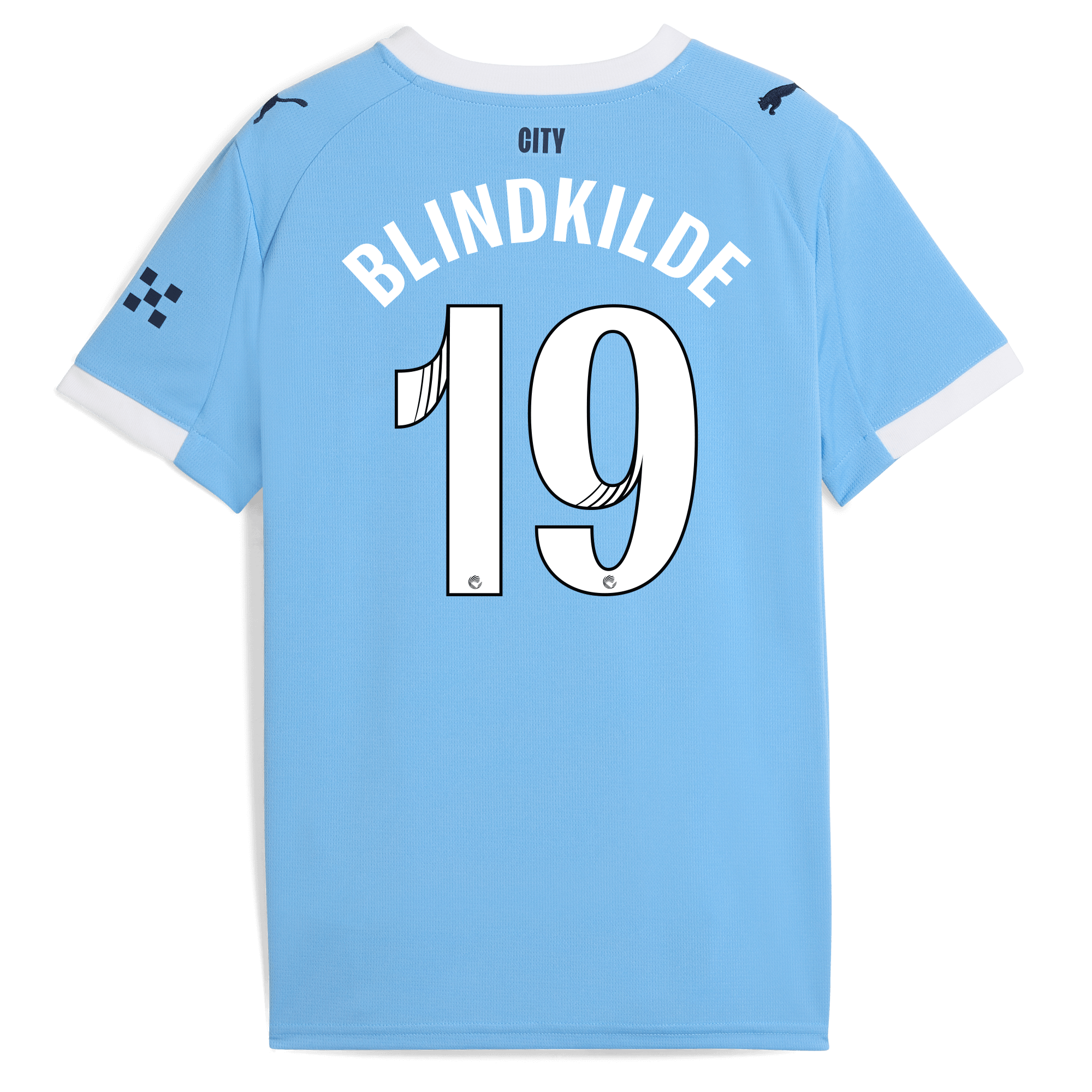 kids manchester city home jersey 202526 with blindkilde 19 printing Manchester City Shirts | Official Team Gear