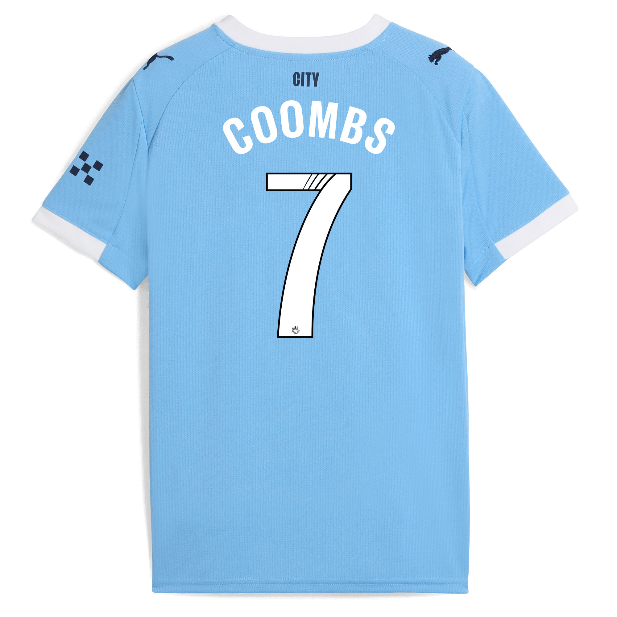 kids manchester city home jersey 202526 with coombs 7 printing Manchester City Shirts | Official Team Gear