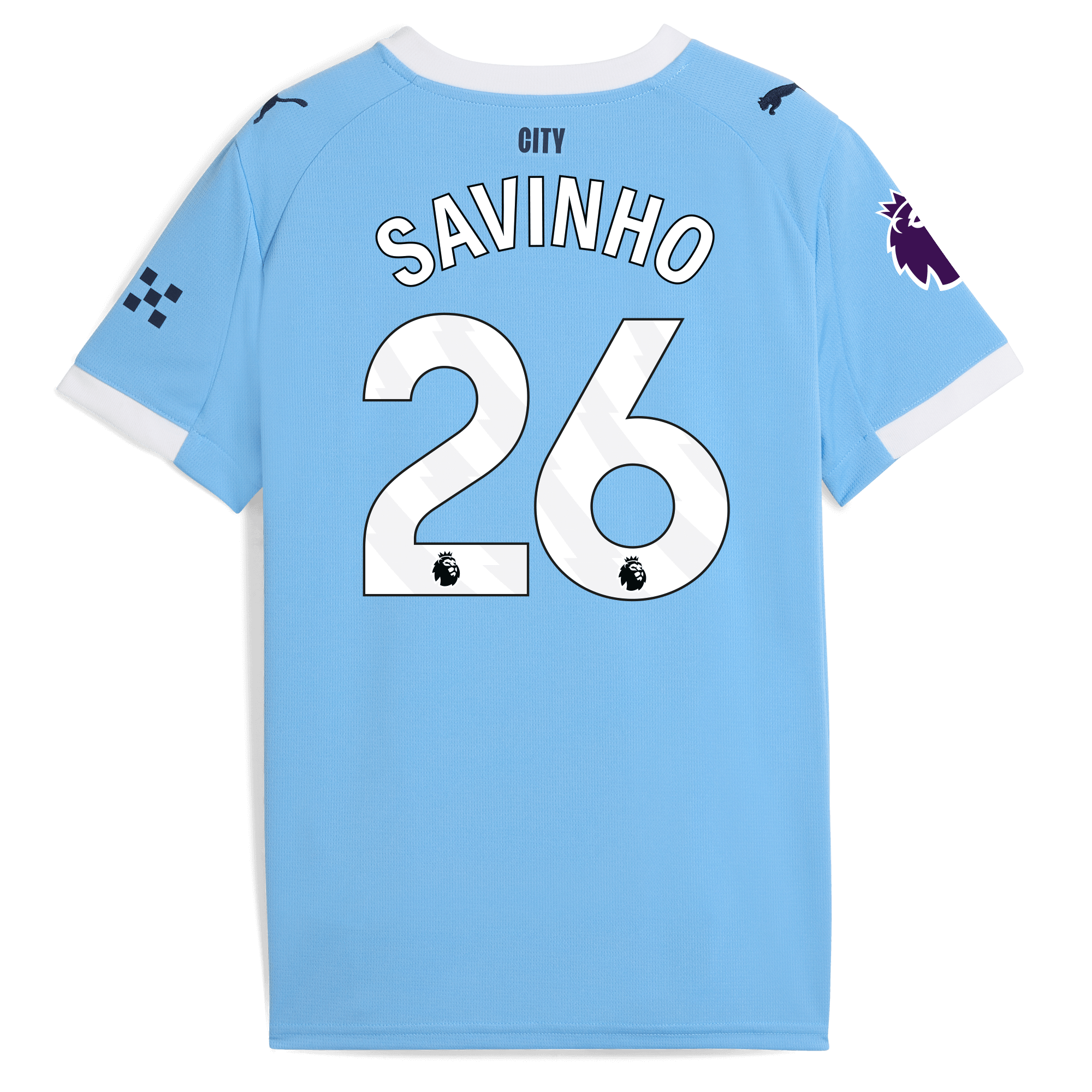 kids manchester city home jersey 202526 with savinho 26 printing Manchester City Shirts | Official Team Gear
