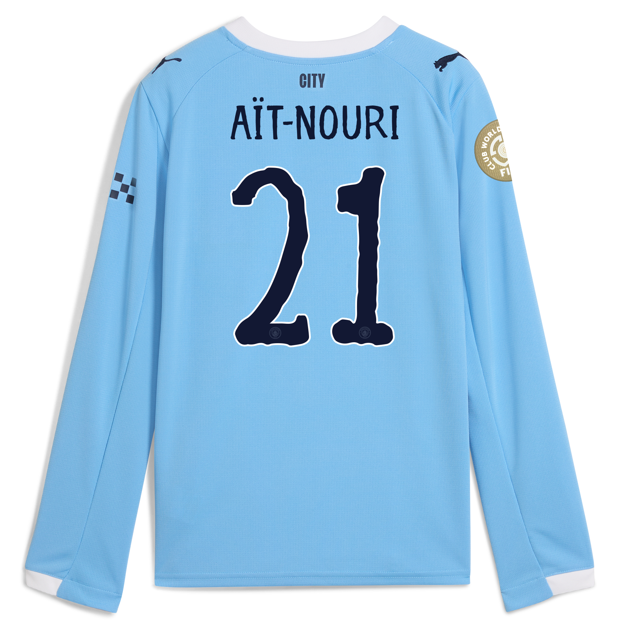 kids manchester city kidsuper club world cup home jersey 202526 long sleeve with aÏt-nouri 21 printing Manchester City Shirts | Official Team Gear