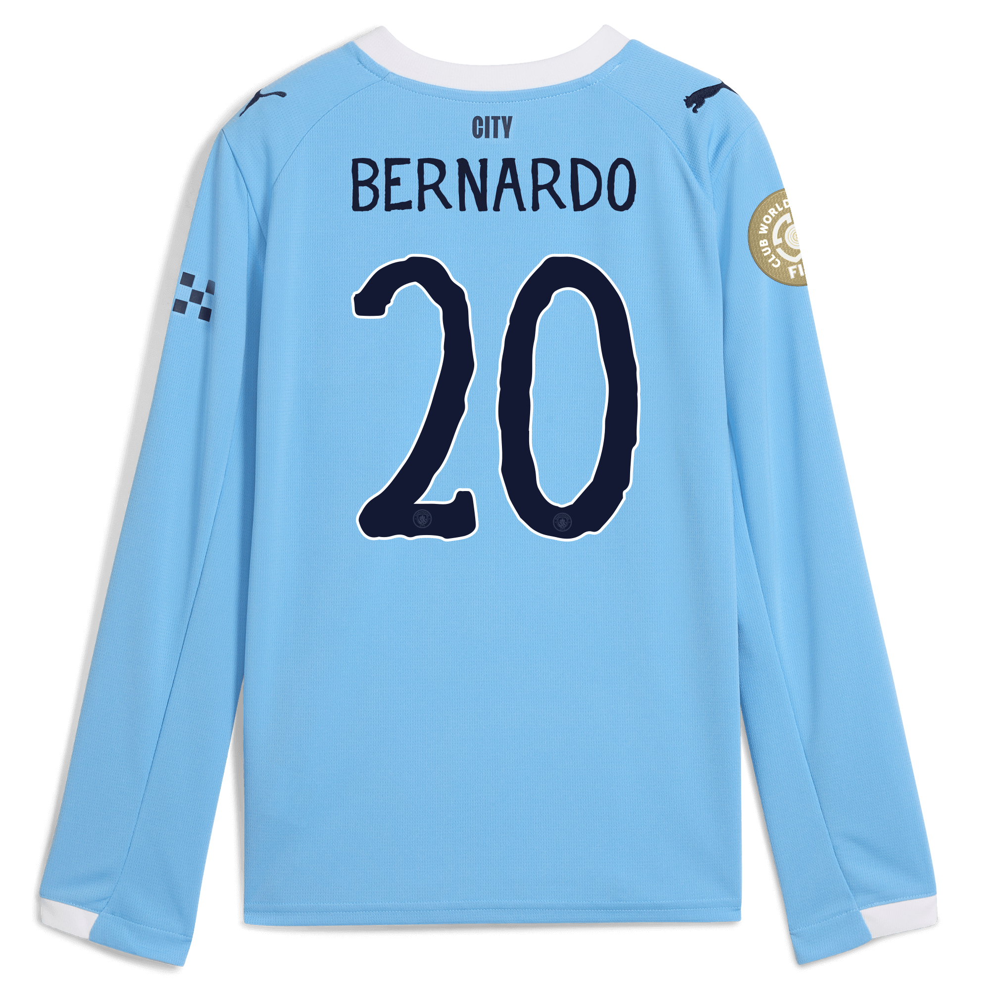 kids manchester city kidsuper club world cup home jersey 202526 long sleeve with bernardo 20 printing Manchester City Shirts | Official Team Gear