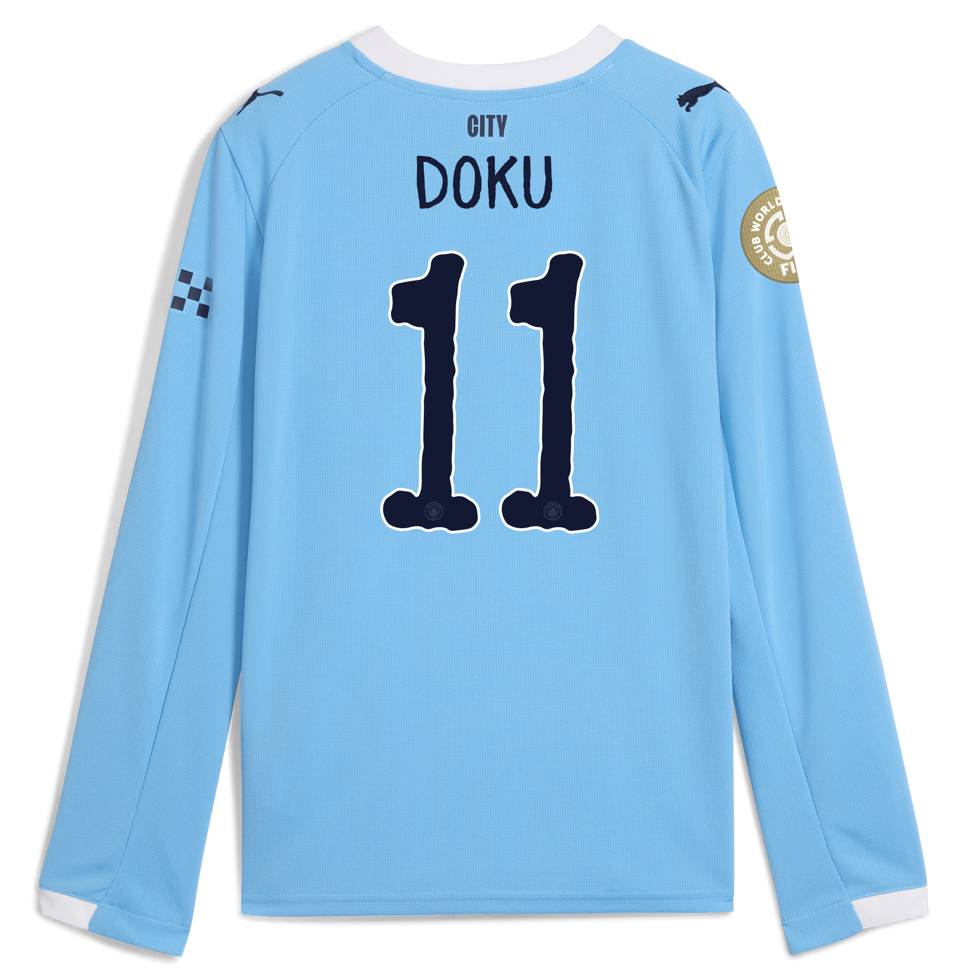 kids manchester city kidsuper club world cup home jersey 202526 long sleeve with doku 11 printing Manchester City Shirts | Official Team Gear