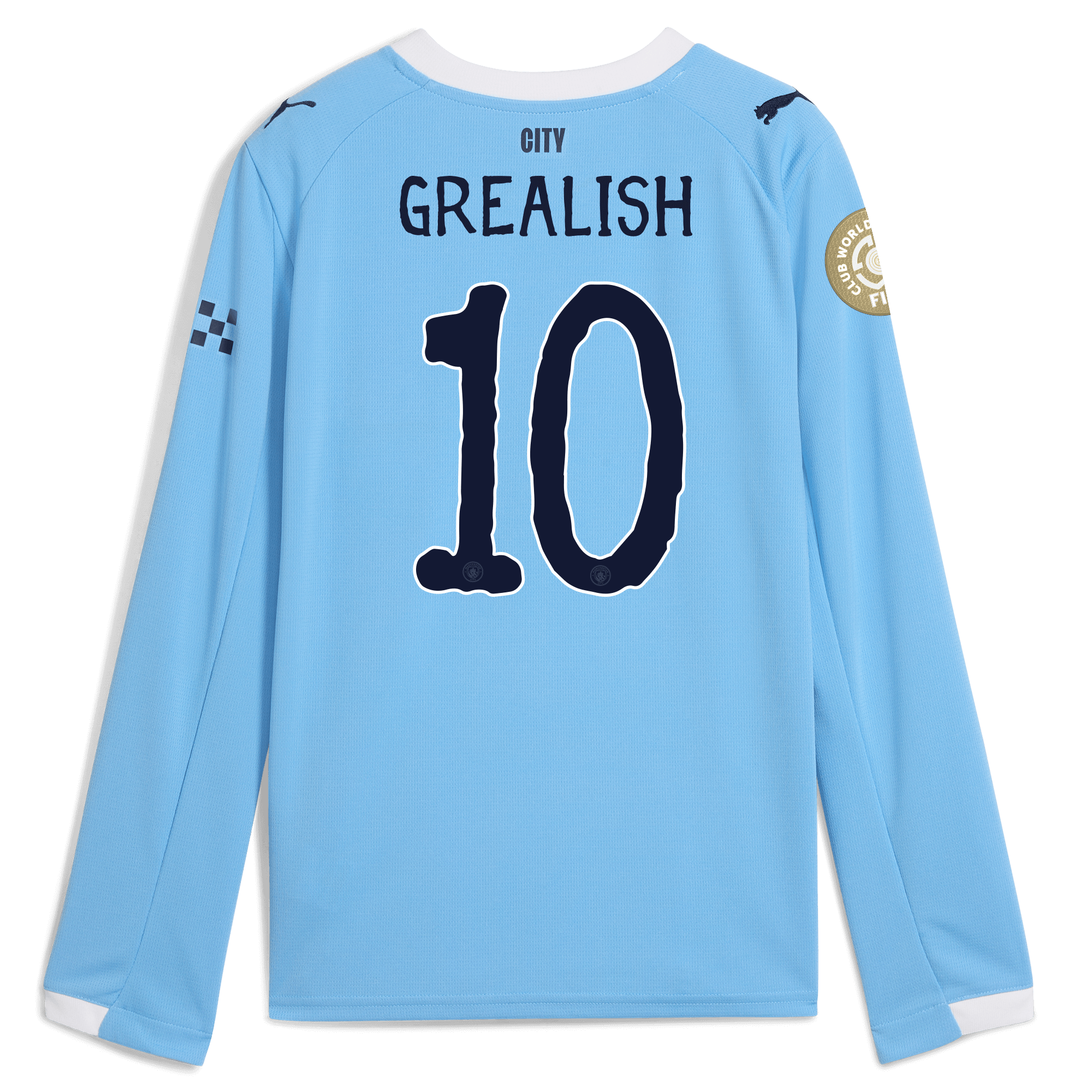 kids manchester city kidsuper club world cup home jersey 202526 long sleeve with grealish 10 printing Manchester City Shirts | Official Team Gear
