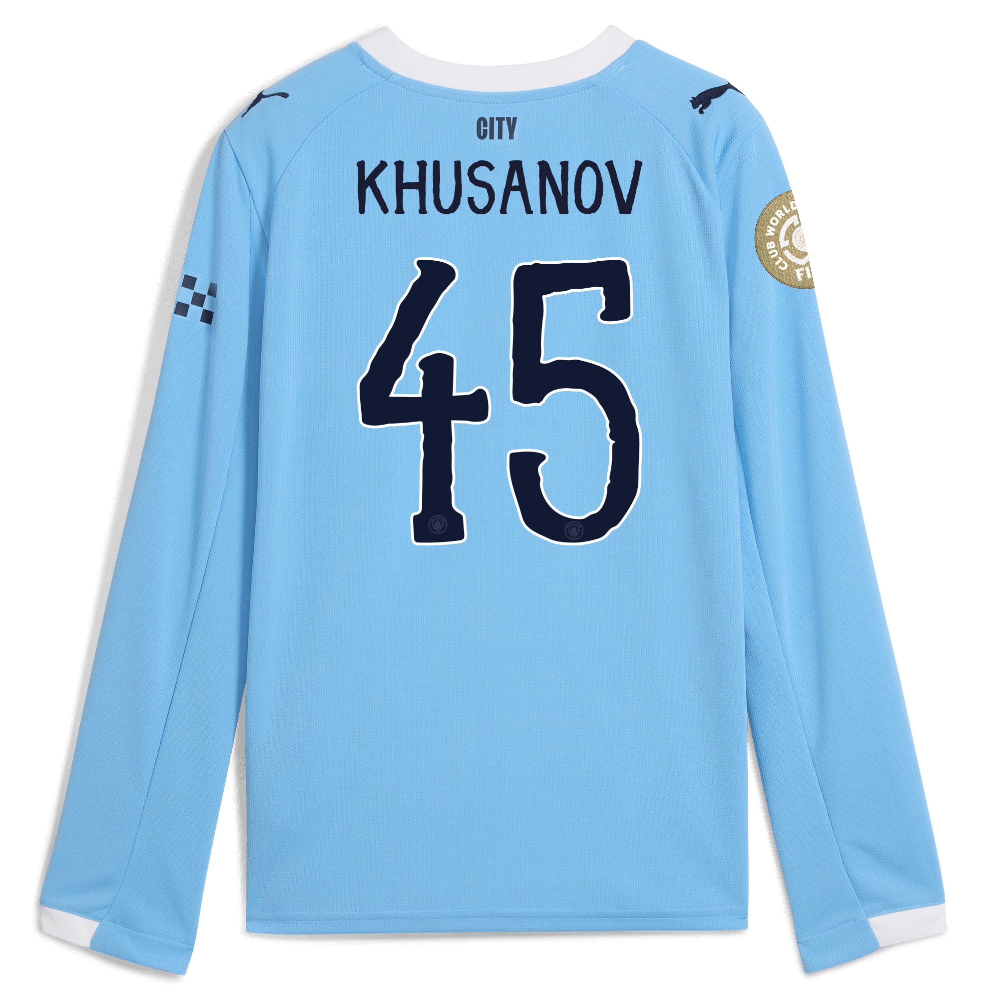 kids manchester city kidsuper club world cup home jersey 202526 long sleeve with khusanov 45 printing Manchester City Shirts | Official Team Gear