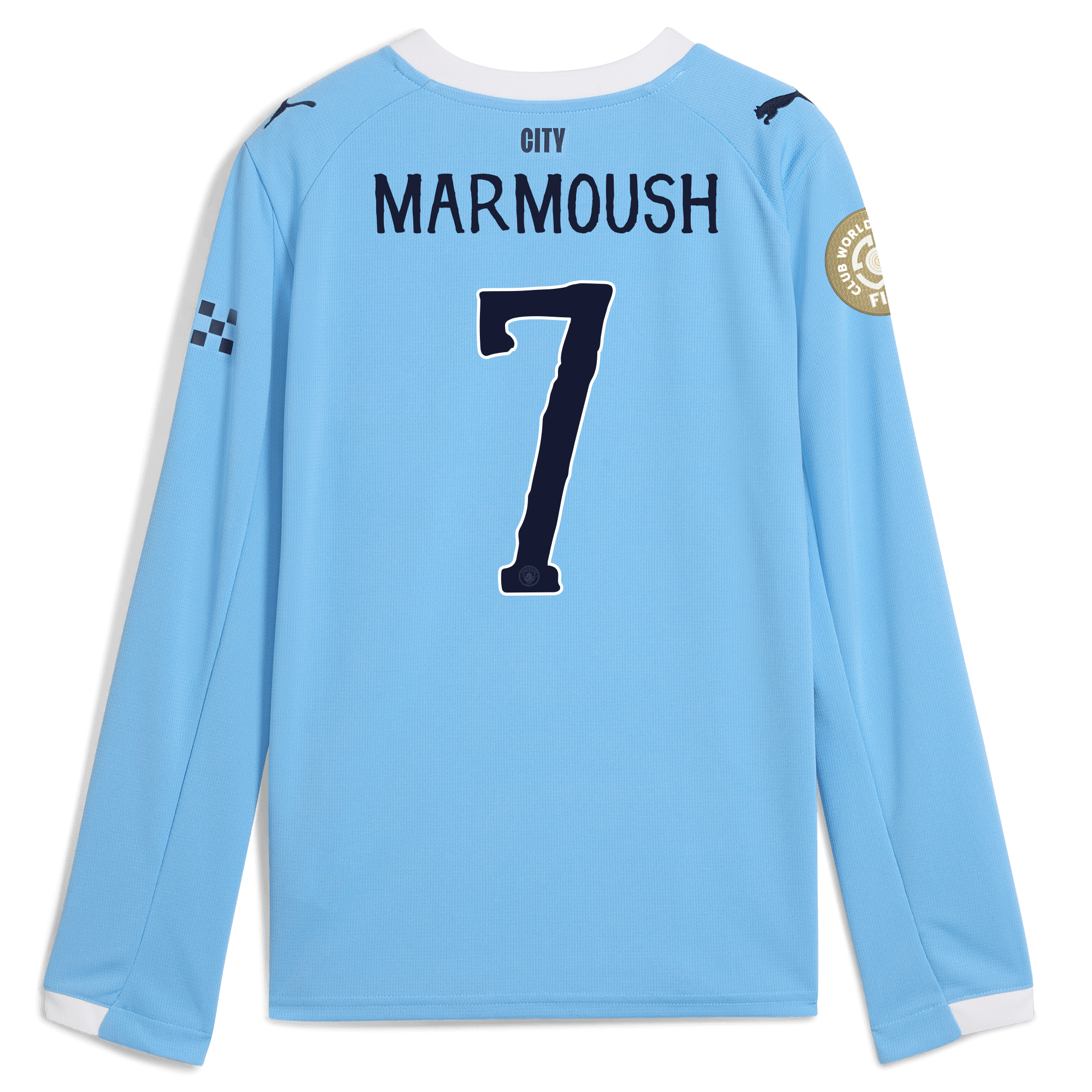 kids manchester city kidsuper club world cup home jersey 202526 long sleeve with marmoush 7 printing Manchester City Shirts | Official Team Gear