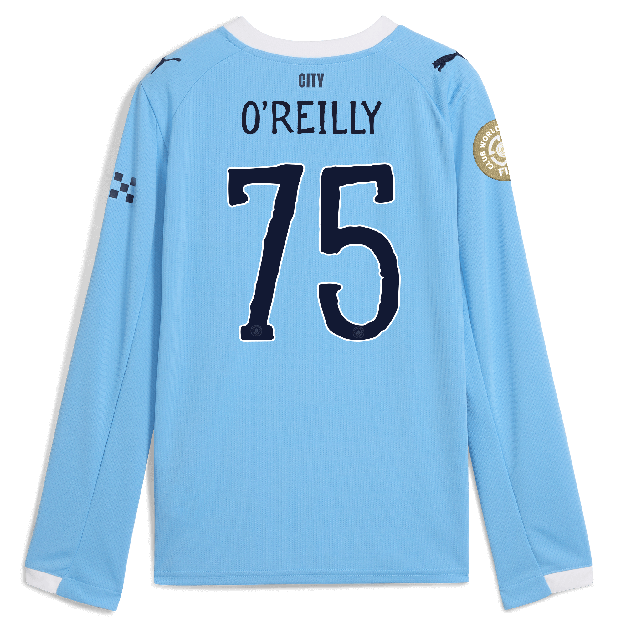 kids manchester city kidsuper club world cup home jersey 202526 long sleeve with oreilly 75 printing Manchester City Shirts | Official Team Gear
