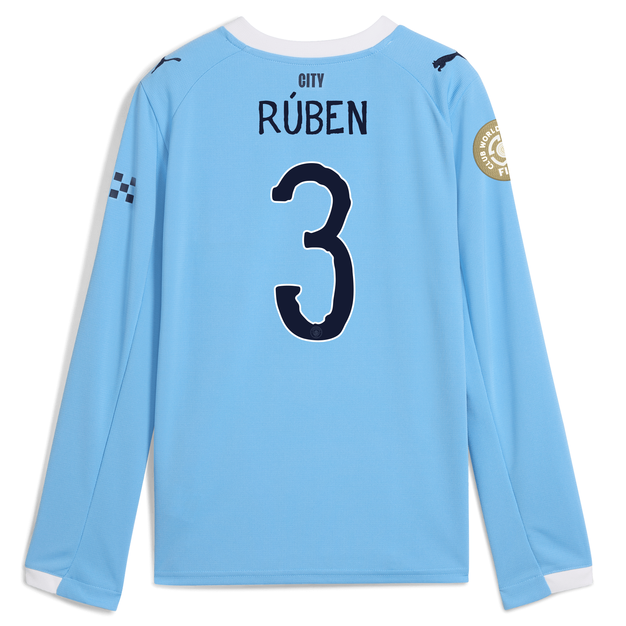 kids manchester city kidsuper club world cup home jersey 202526 long sleeve with rÚben 3 printing Manchester City Shirts | Official Team Gear