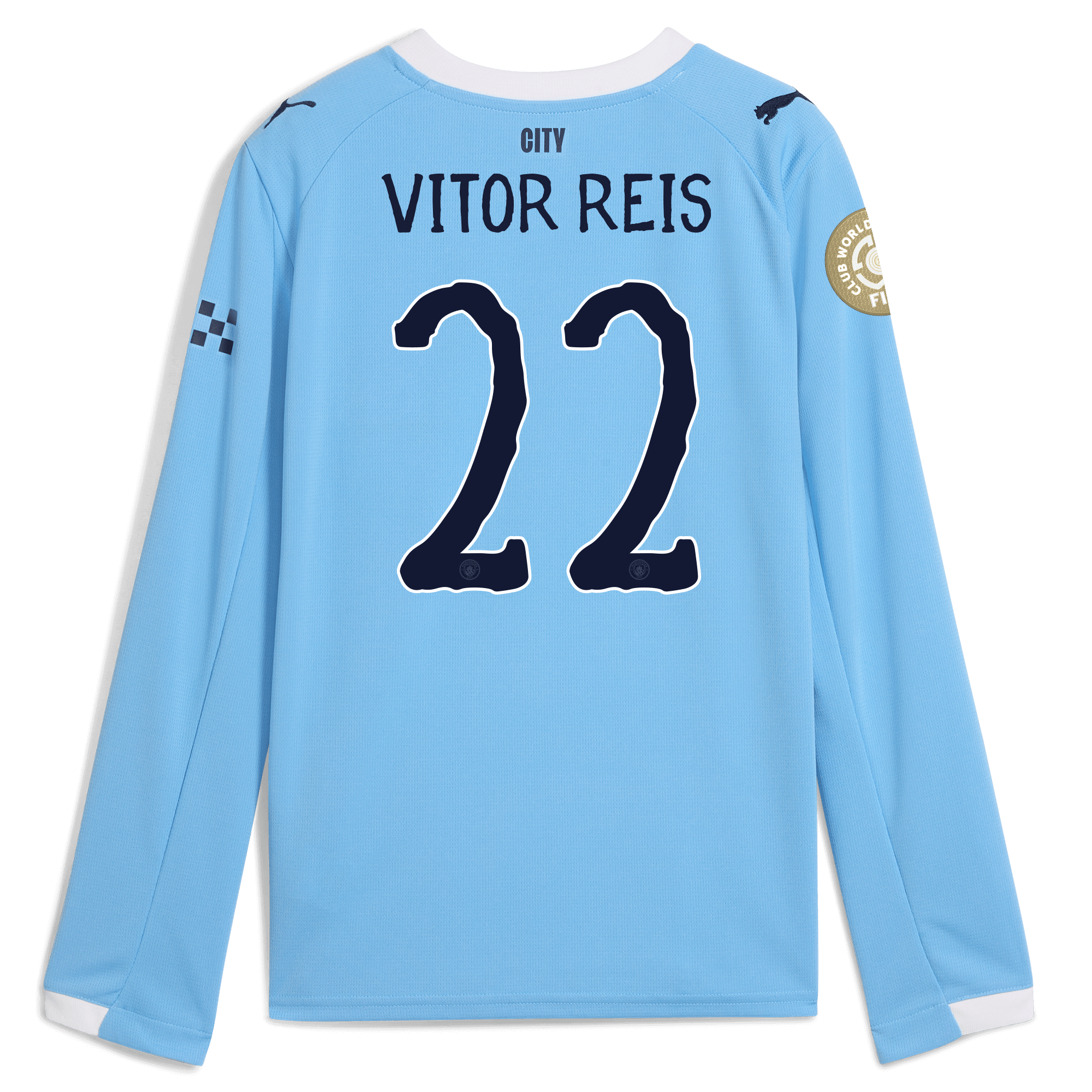 kids manchester city kidsuper club world cup home jersey 202526 long sleeve with vitor reis 22 printing Manchester City Shirts | Official Team Gear