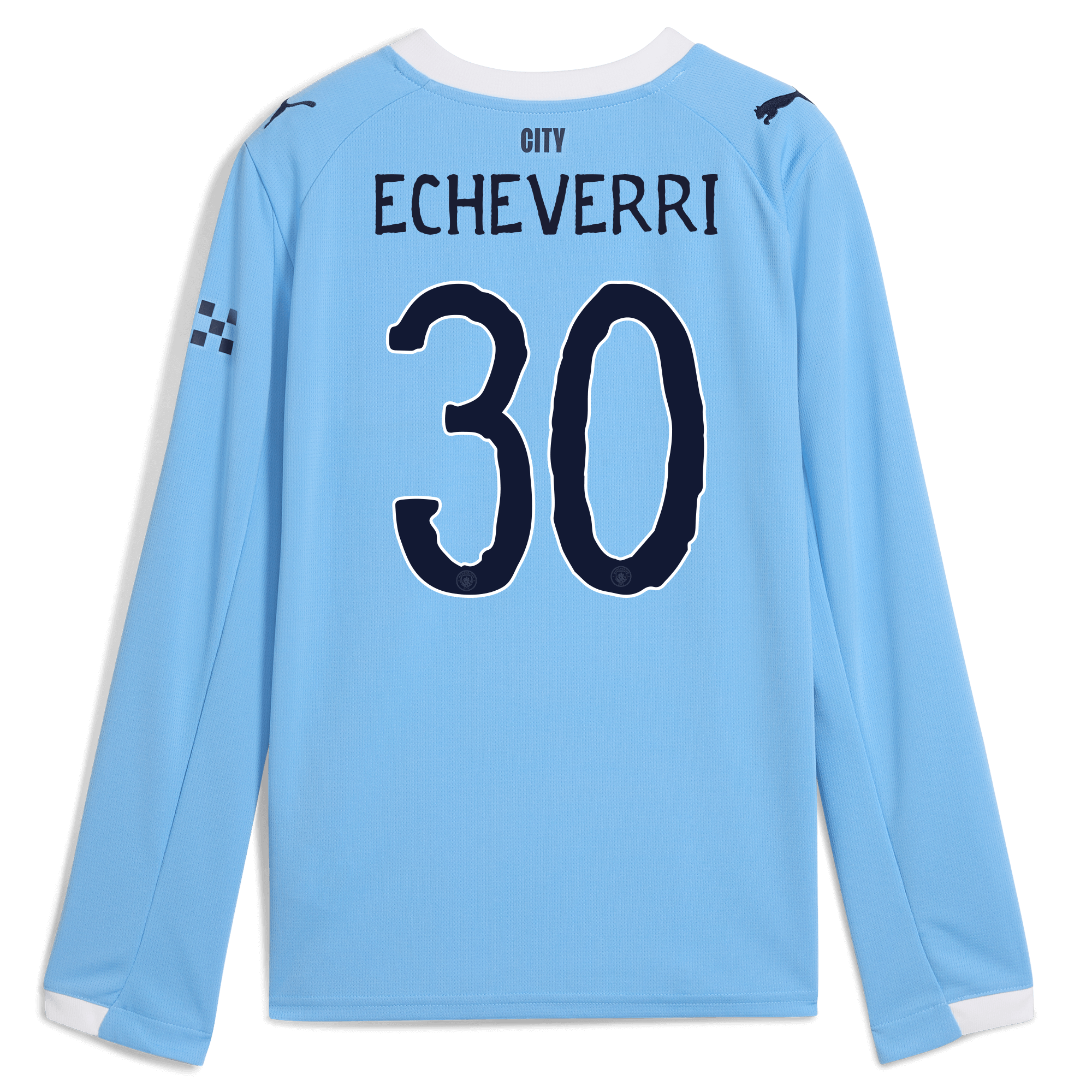 kids manchester city kidsuper home jersey 202526 long sleeve with echeverri 30 printing Manchester City Shirts | Official Team Gear