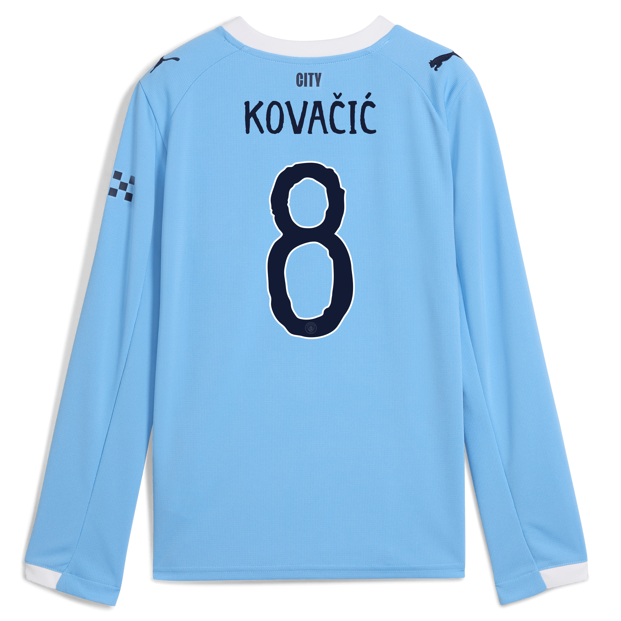 kids manchester city kidsuper home jersey 202526 long sleeve with kovaČiĆ 8 printing Manchester City Shirts | Official Team Gear
