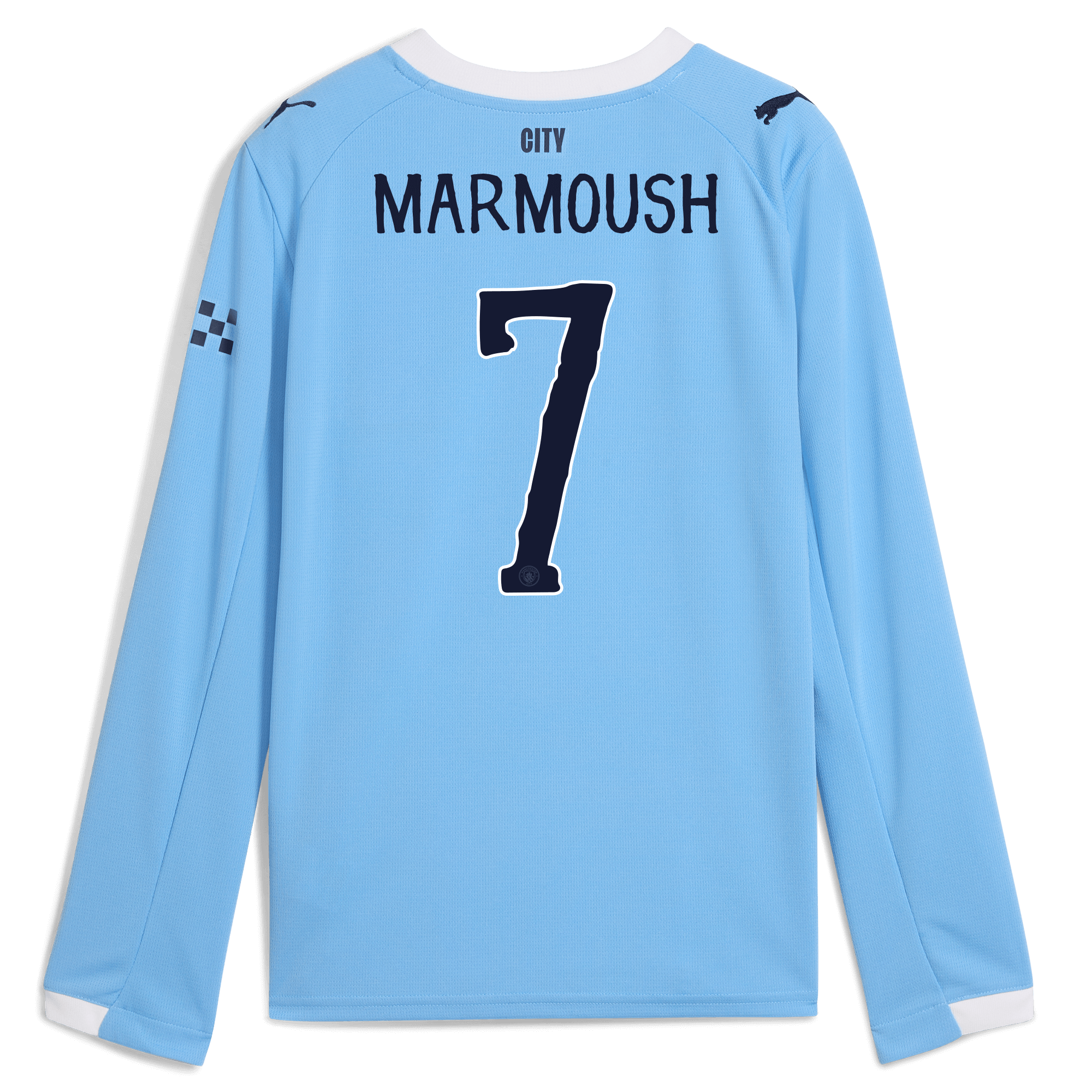 kids manchester city kidsuper home jersey 202526 long sleeve with marmoush 7 printing Manchester City Shirts | Official Team Gear
