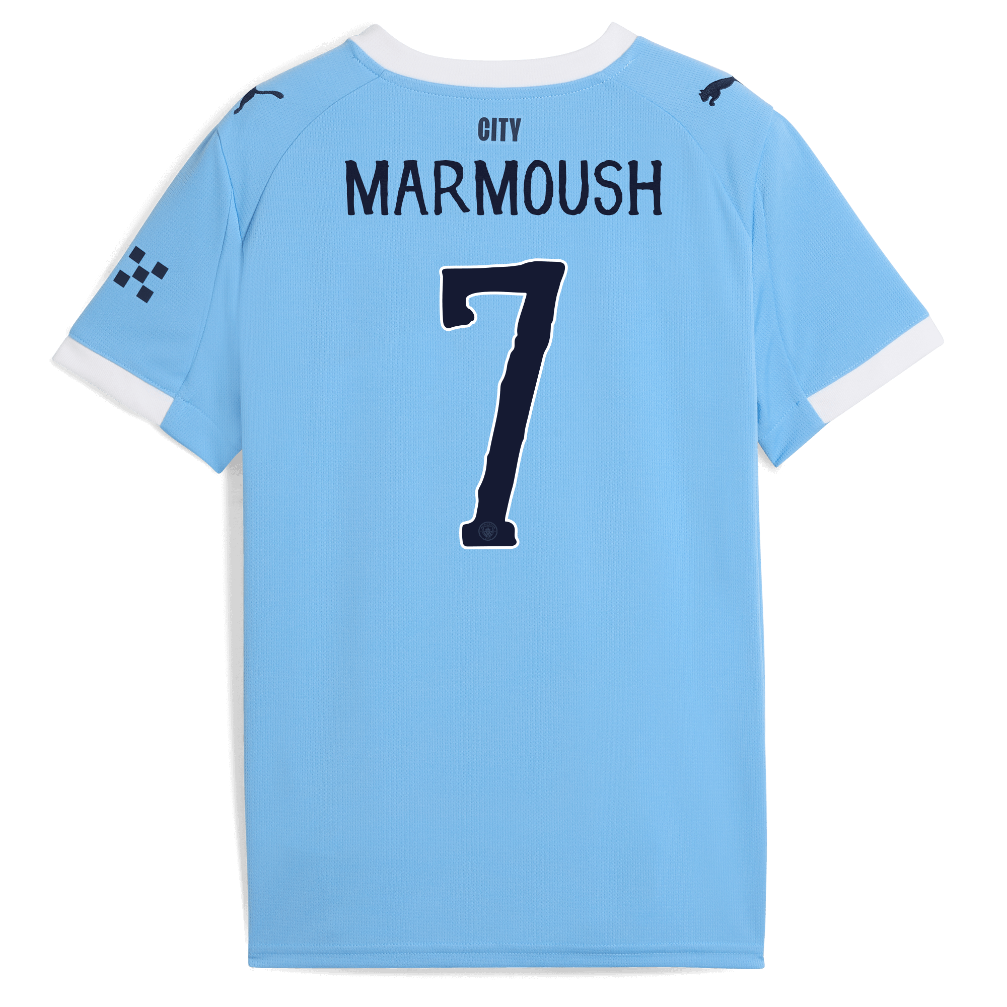 kids manchester city kidsuper home jersey 202526 with marmoush 7 printing Manchester City Shirts | Official Team Gear