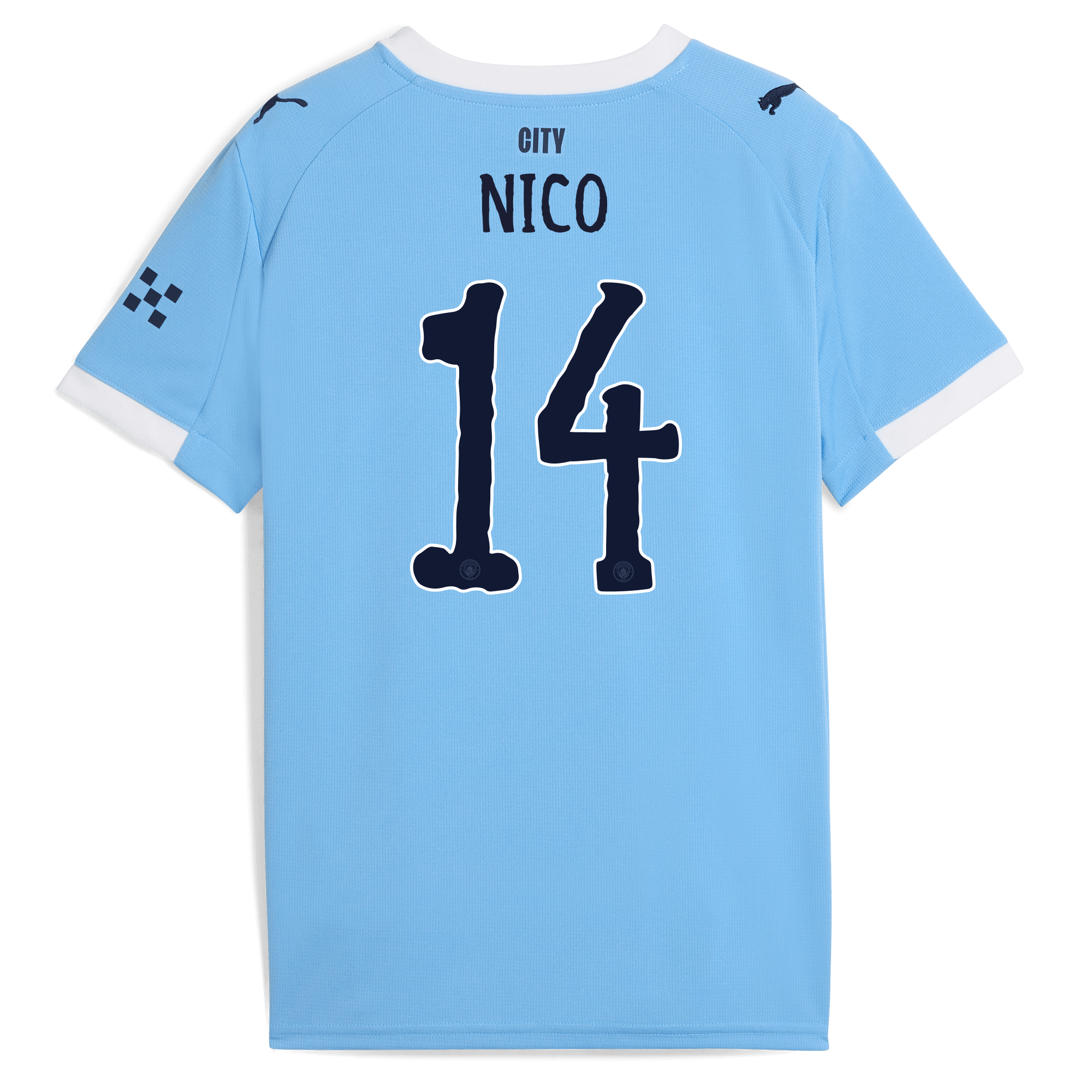 kids manchester city kidsuper home jersey 202526 with nico 14 printing Manchester City Shirts | Official Team Gear