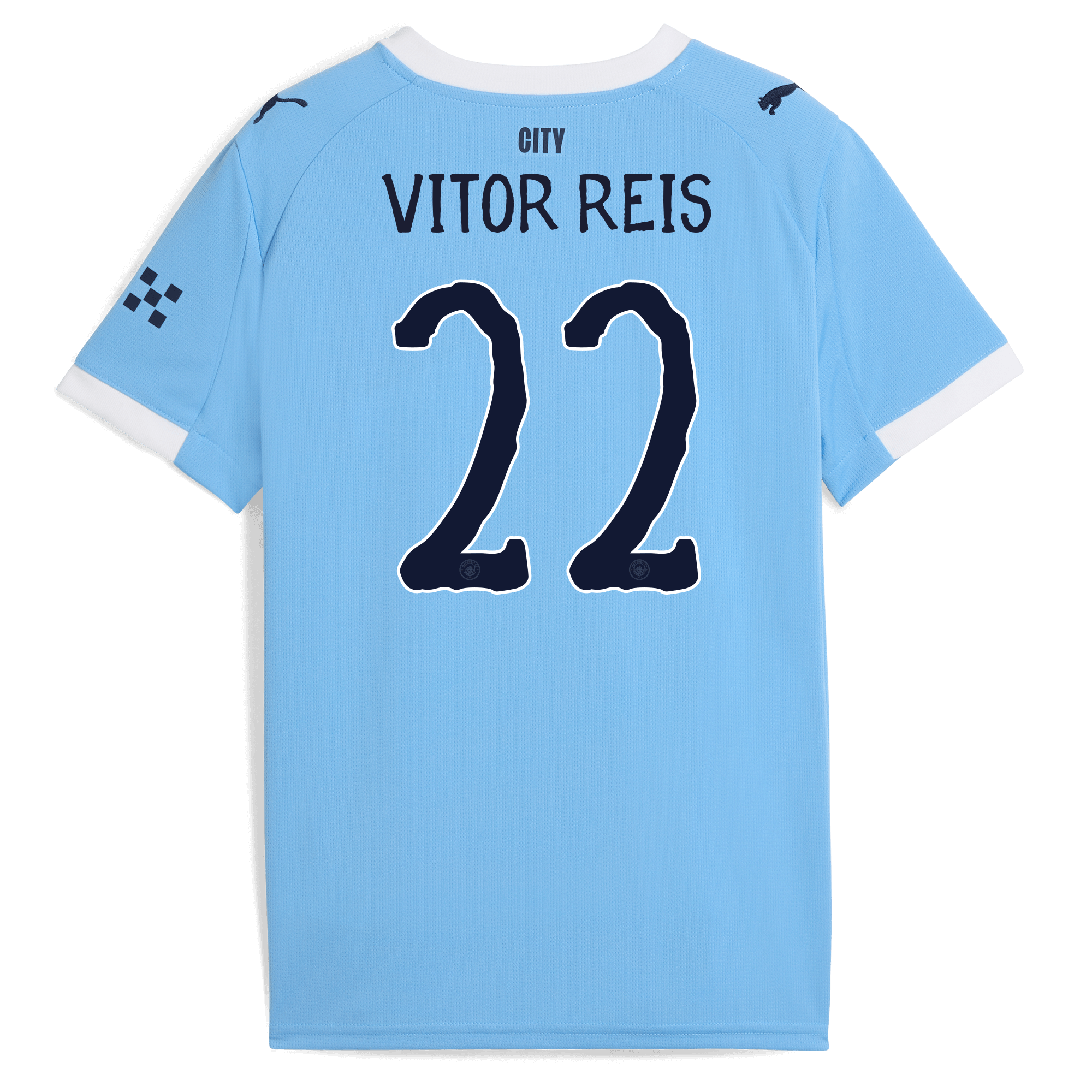 kids manchester city kidsuper home jersey 202526 with vitor reis 22 printing Manchester City Shirts | Official Team Gear