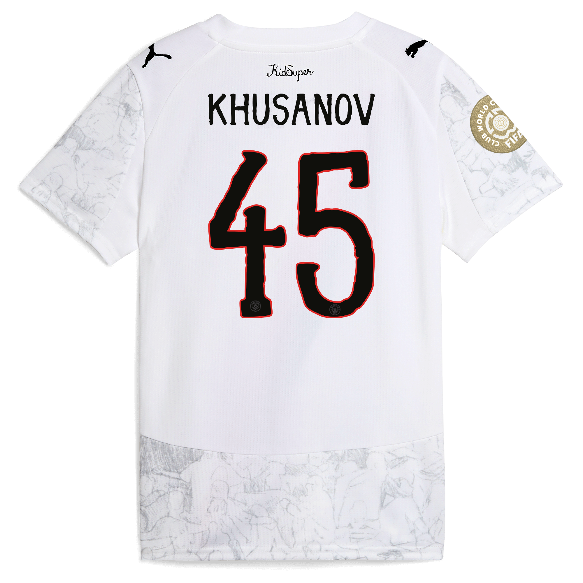 kids manchester city kidsuper jersey 202526 club world cup with khusanov 45 printing Manchester City Shirts | Official Team Gear