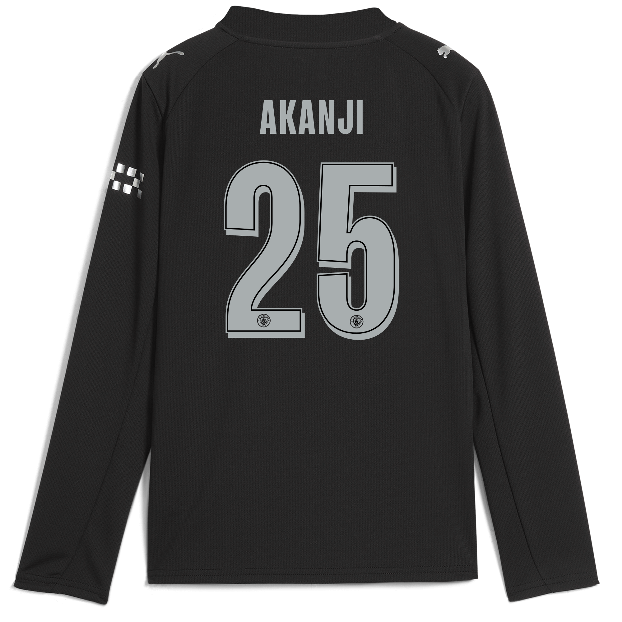kids manchester city man city away jersey 202526 long sleeve with akanji 25 printing Manchester City Shirts | Official Team Gear