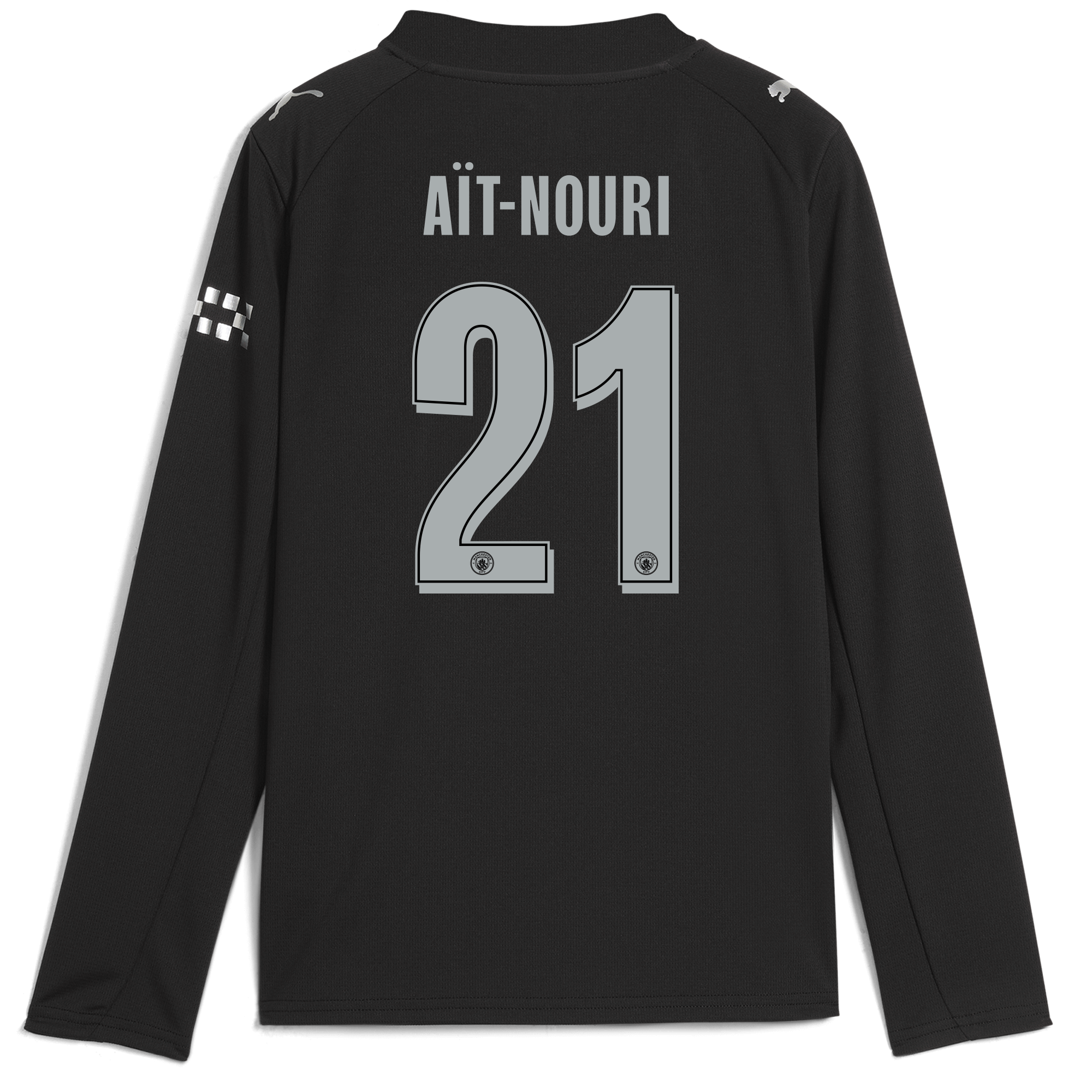 kids manchester city man city away jersey 202526 long sleeve with aÏt-nouri 21 printing Manchester City Shirts | Official Team Gear