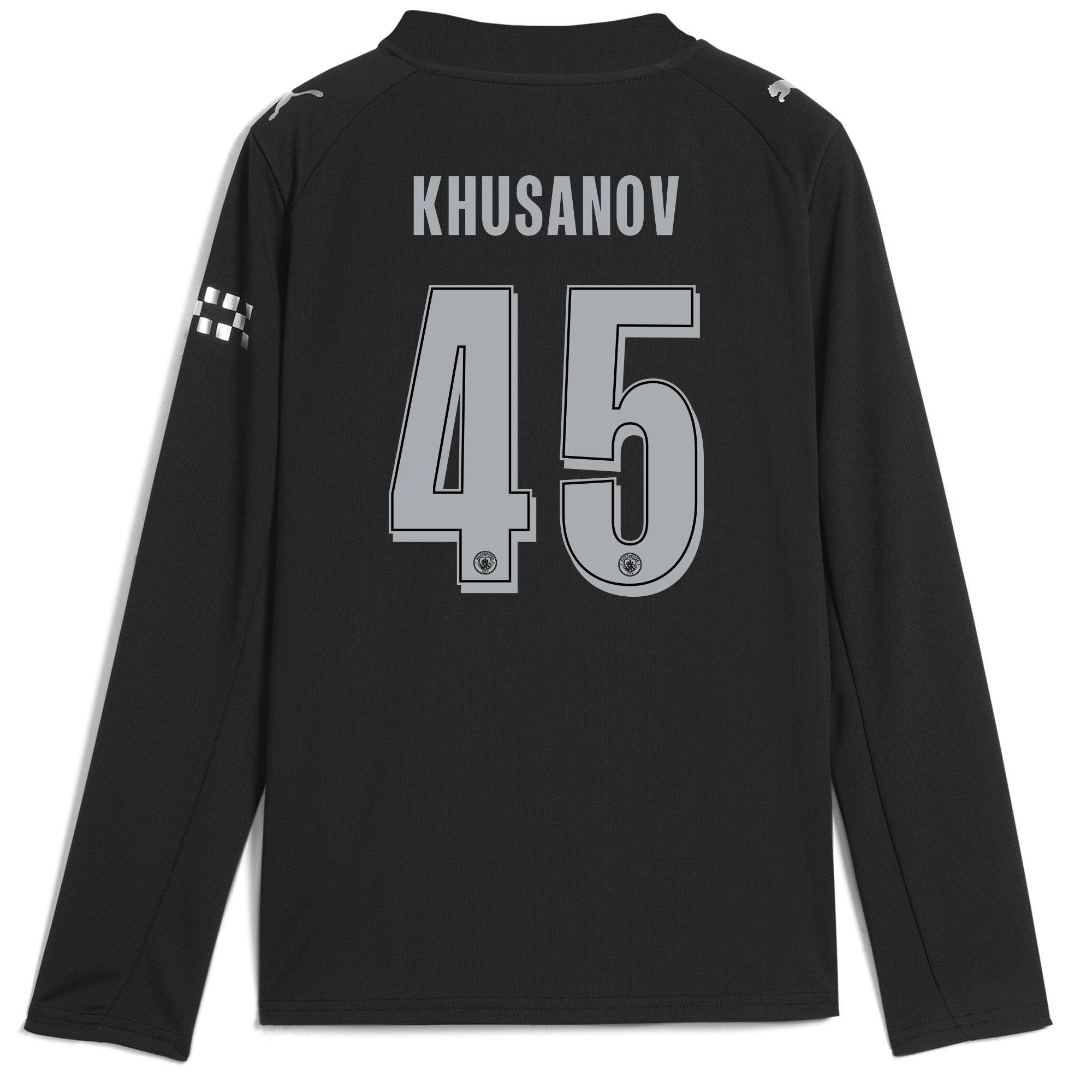 kids manchester city man city away jersey 202526 long sleeve with khusanov 45 printing Manchester City Shirts | Official Team Gear