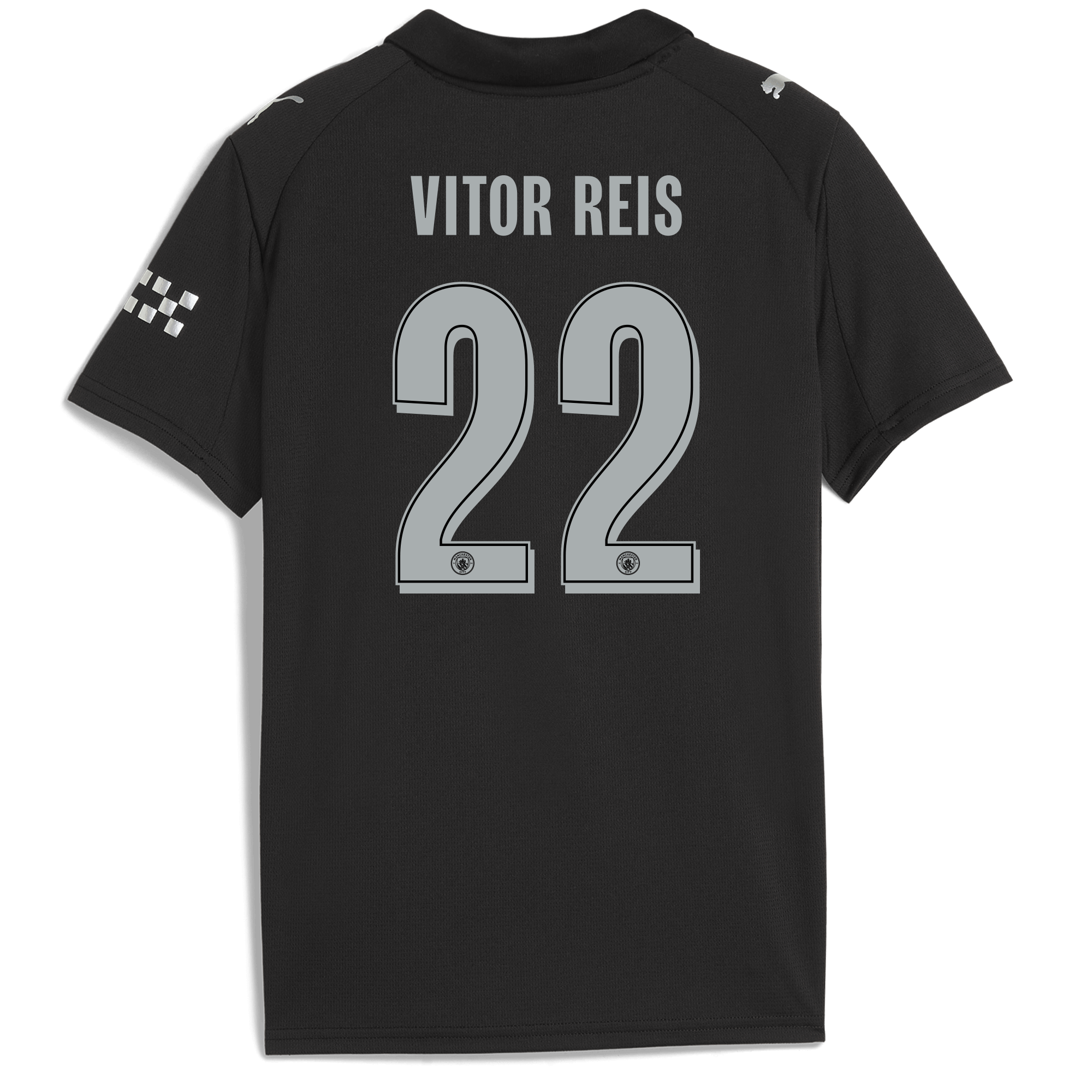 kids manchester city man city away jersey 202526 with vitor reis 22 printing Manchester City Shirts | Official Team Gear