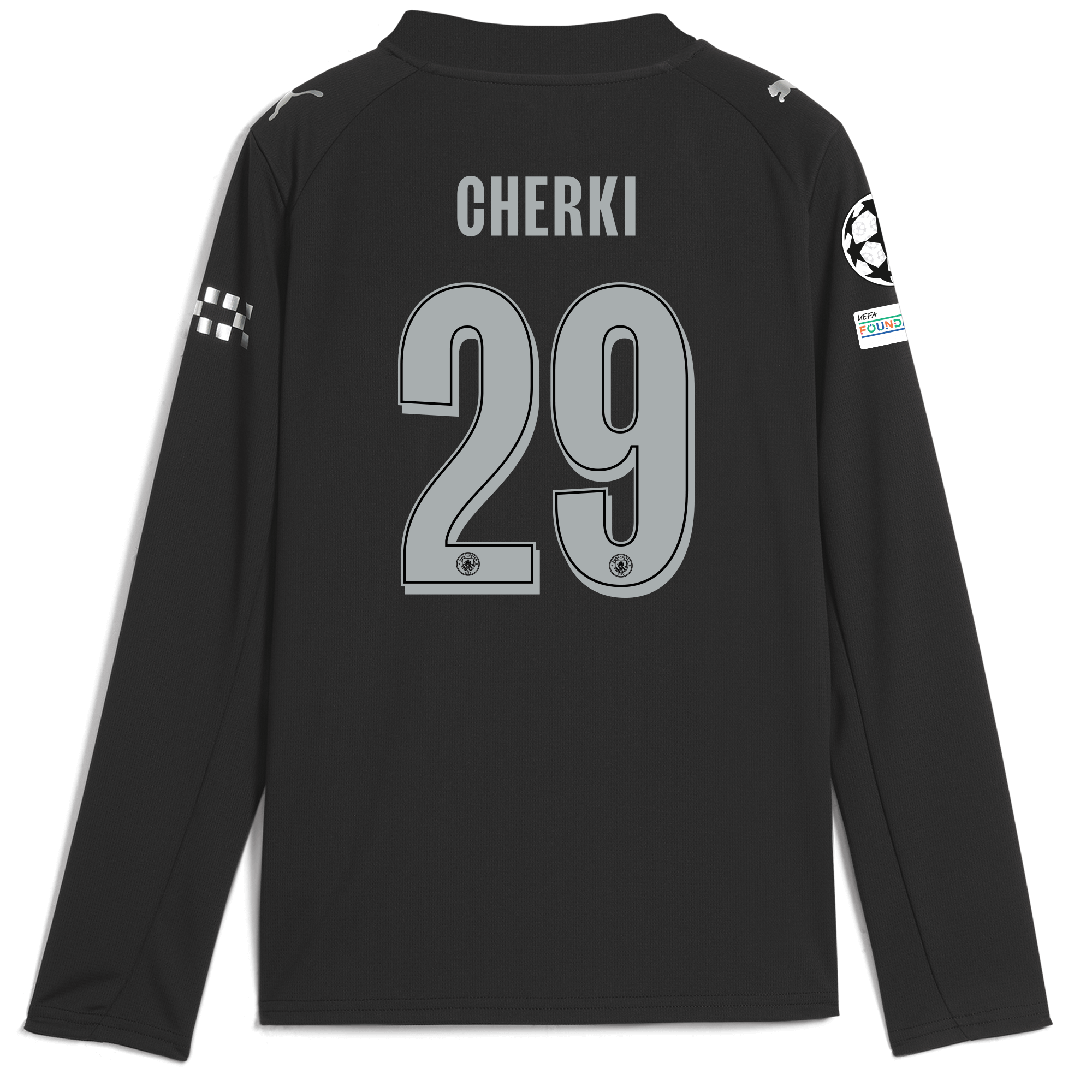 kids manchester city man city champions league away jersey 202526 long sleeve with cherki 29 printing Manchester City Shirts | Official Team Gear