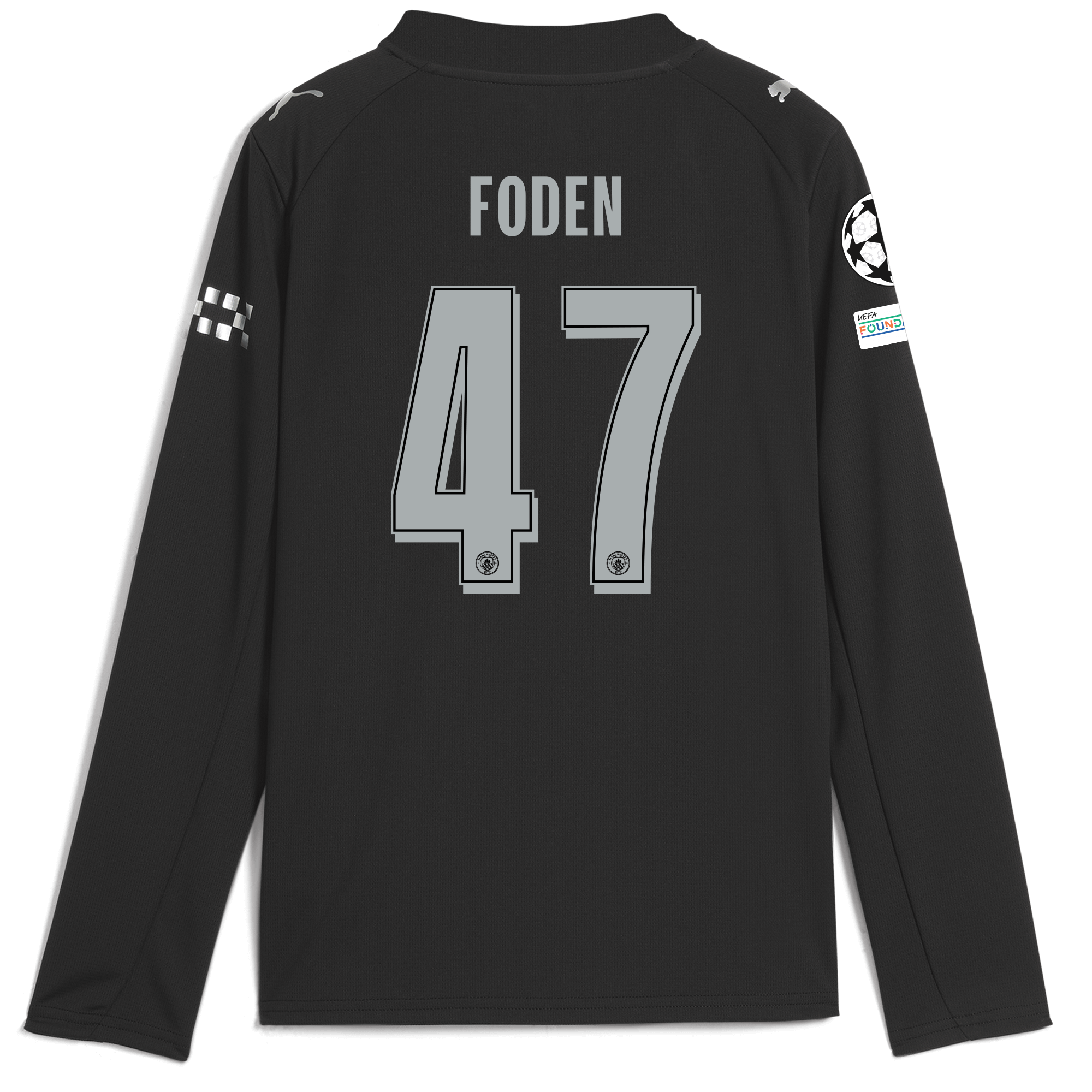 kids manchester city man city champions league away jersey 202526 long sleeve with foden 47 printing Manchester City Shirts | Official Team Gear