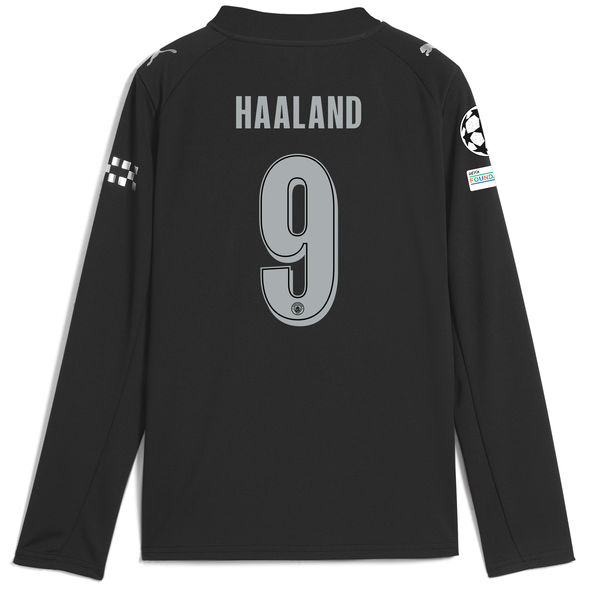 kids manchester city man city champions league away jersey 202526 long sleeve with haaland 9 printing Manchester City Shirts | Official Team Gear
