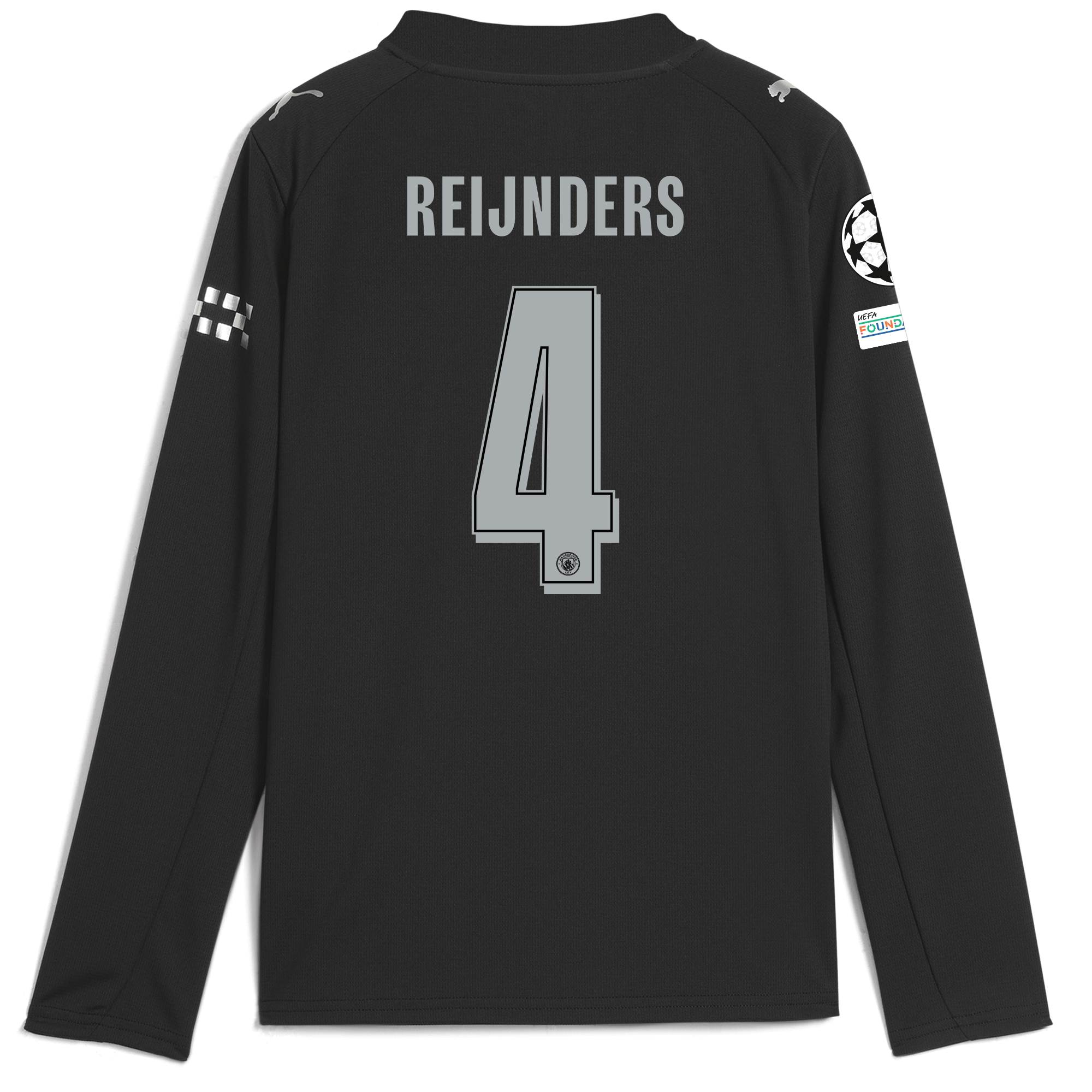 kids manchester city man city champions league away jersey 202526 long sleeve with reijnders 4 printing Manchester City Shirts | Official Team Gear