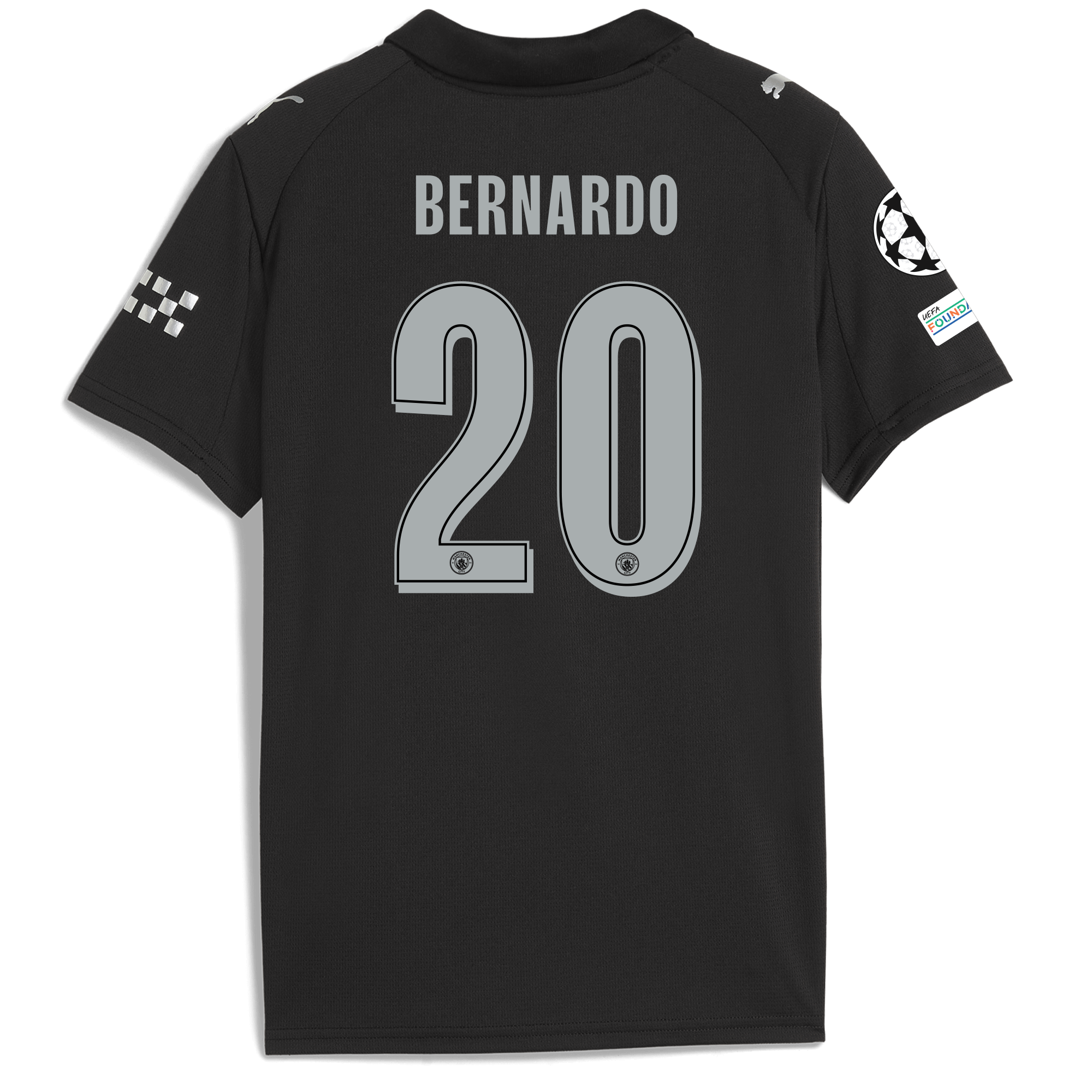 kids manchester city man city champions league away jersey 202526 with bernardo 20 printing Manchester City Shirts | Official Team Gear