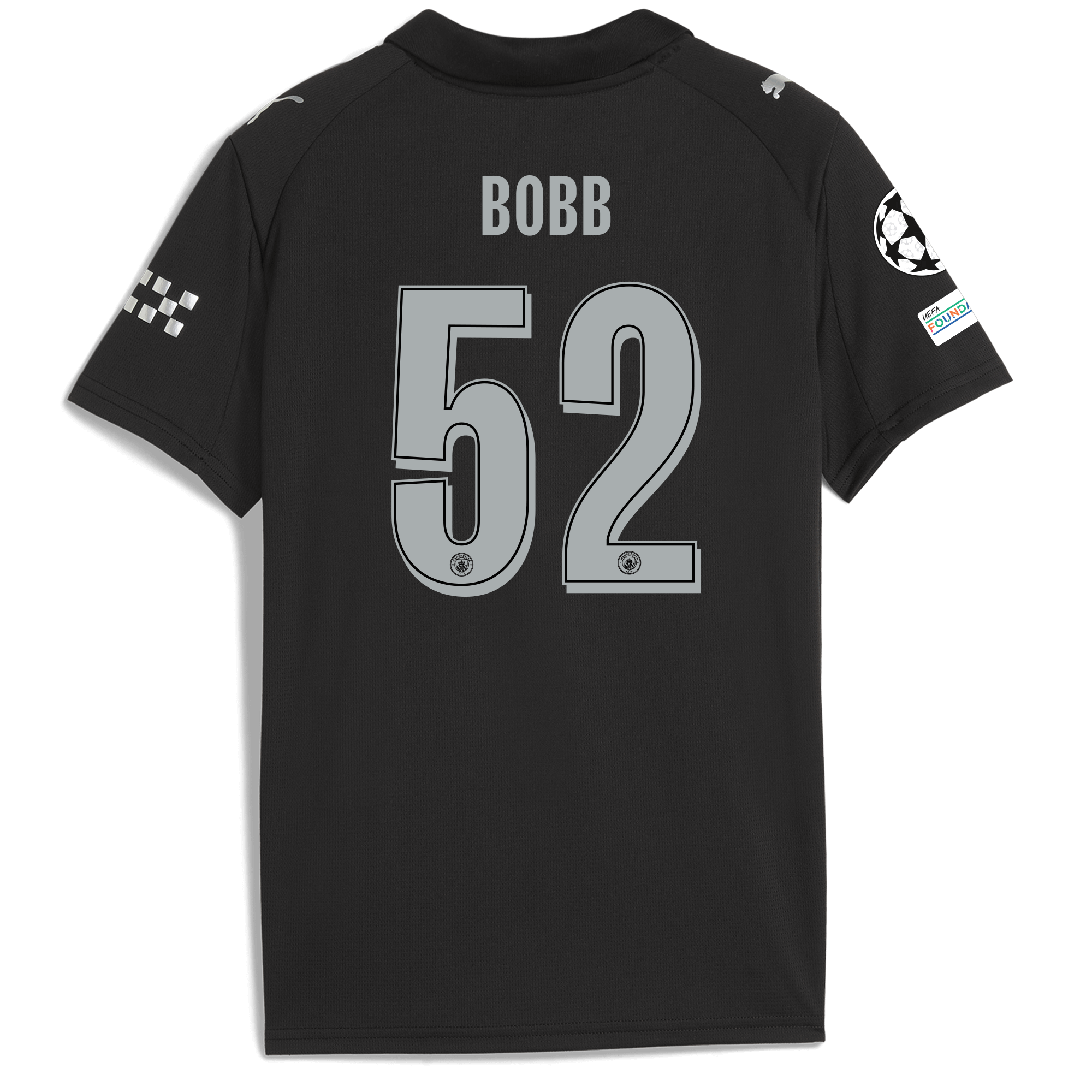 kids manchester city man city champions league away jersey 202526 with bobb 52 printing Manchester City Shirts | Official Team Gear