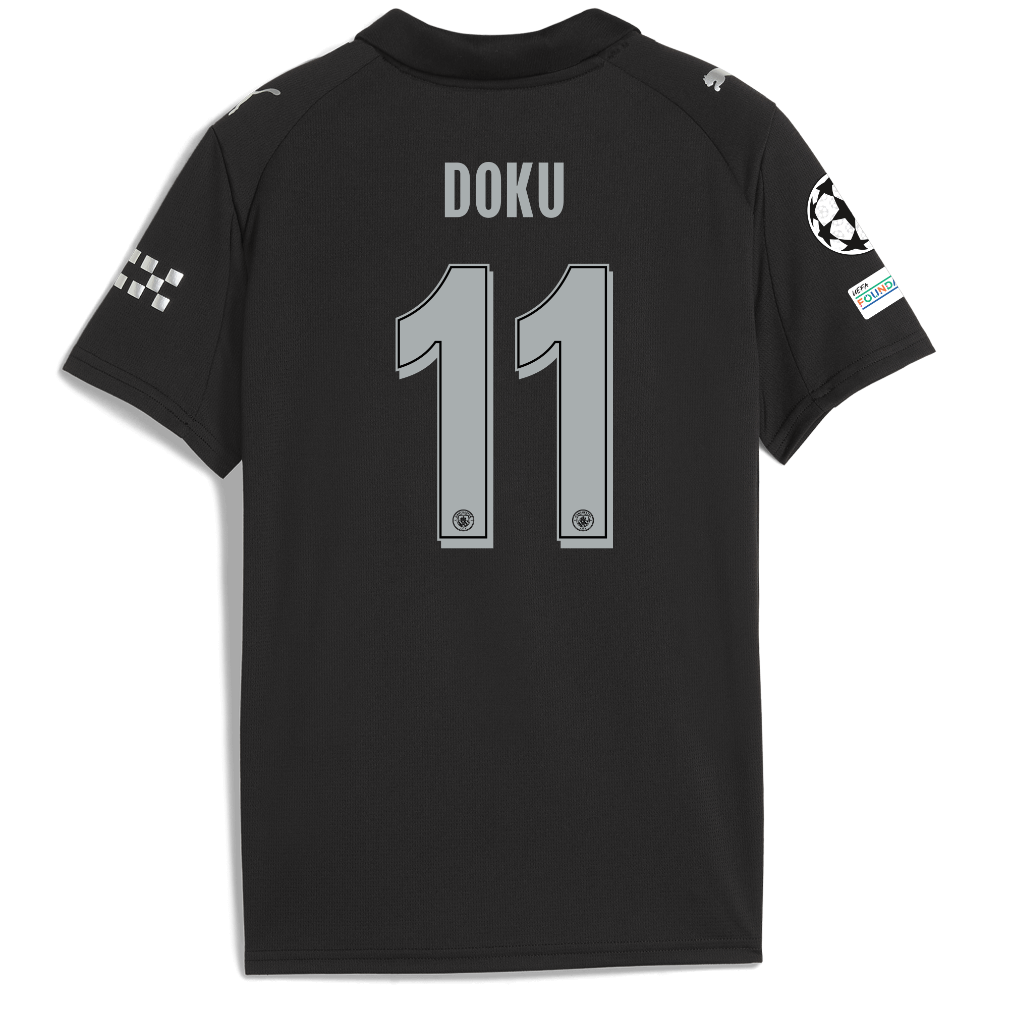 kids manchester city man city champions league away jersey 202526 with doku 11 printing Manchester City Shirts | Official Team Gear