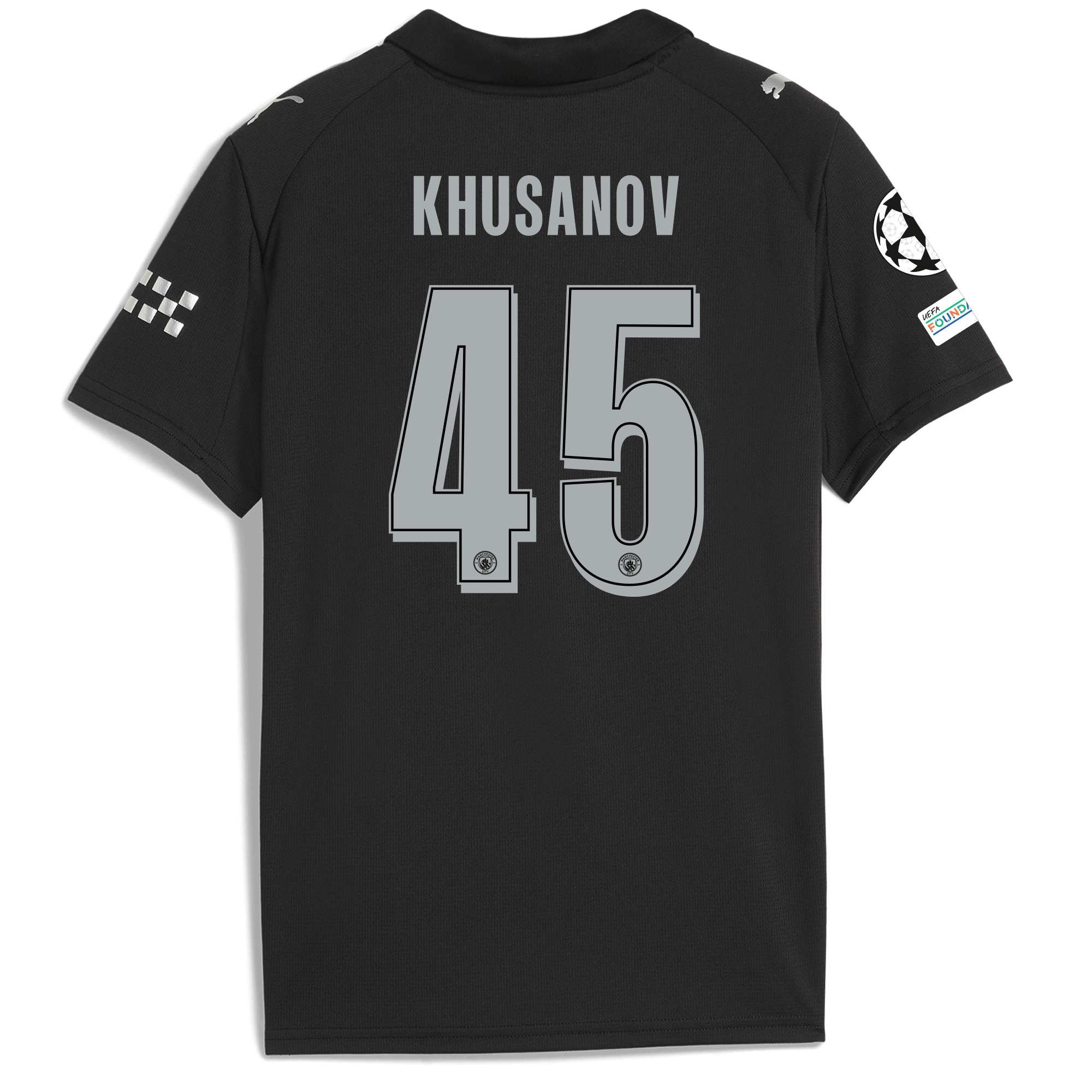 kids manchester city man city champions league away jersey 202526 with khusanov 45 printing Manchester City Shirts | Official Team Gear